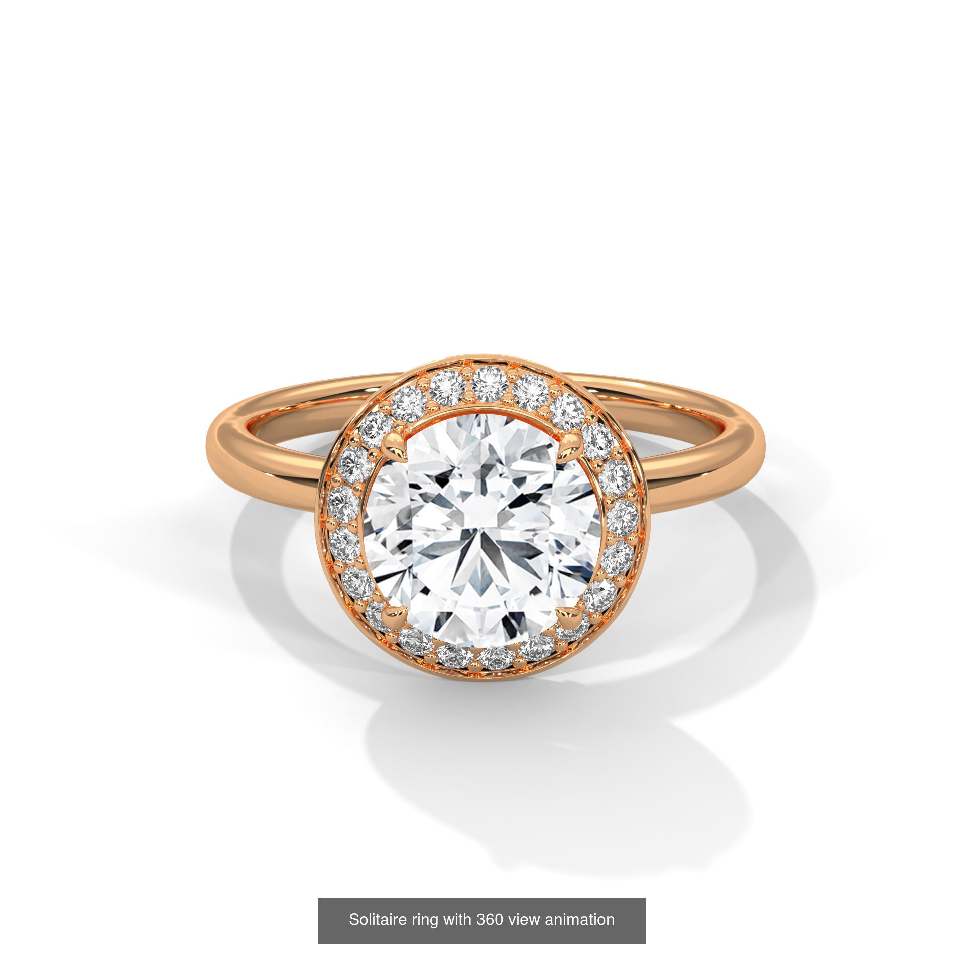 104 Solitaire rings with 360 view animation 3D Model Collection_24