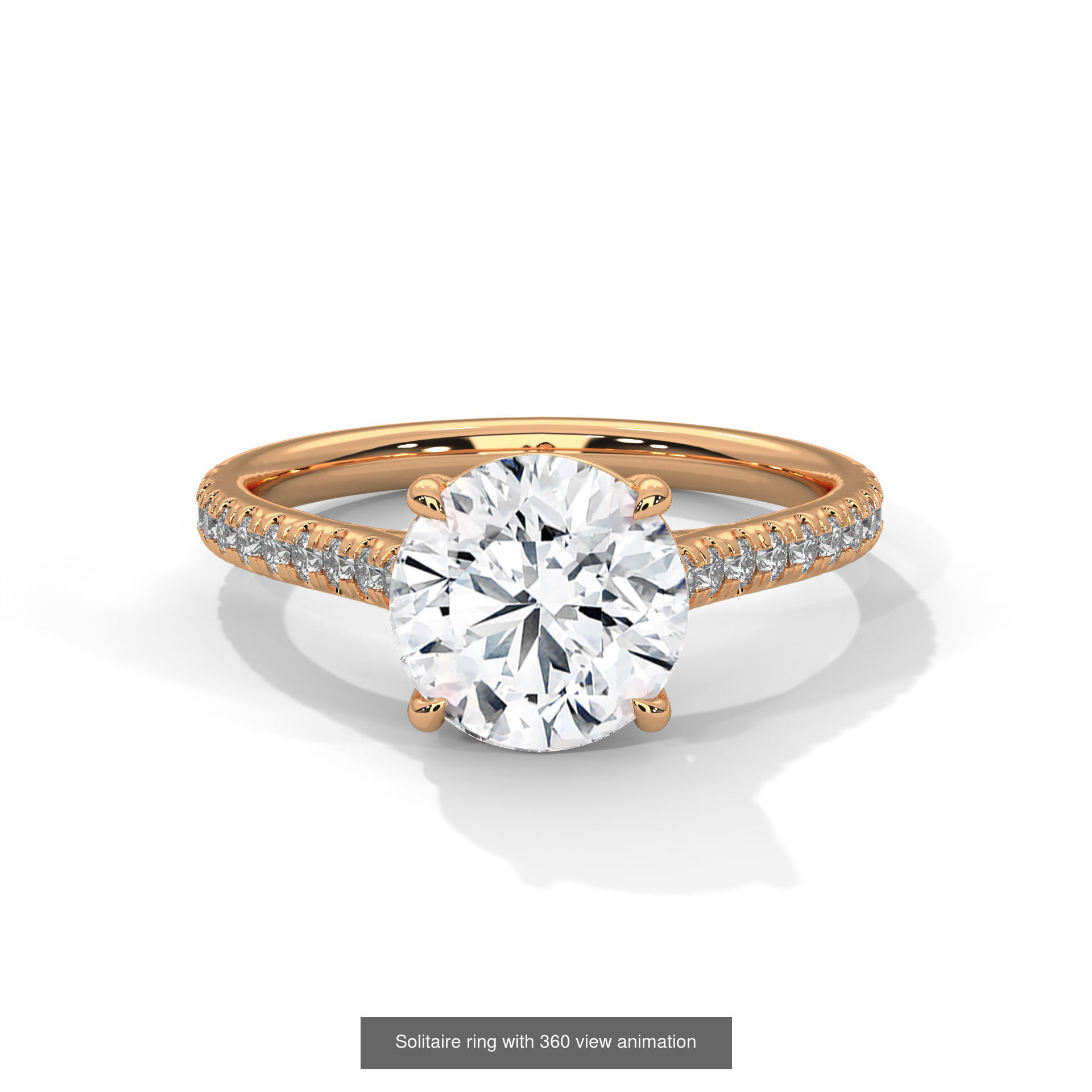 104 Solitaire rings with 360 view animation 3D Model Collection_55