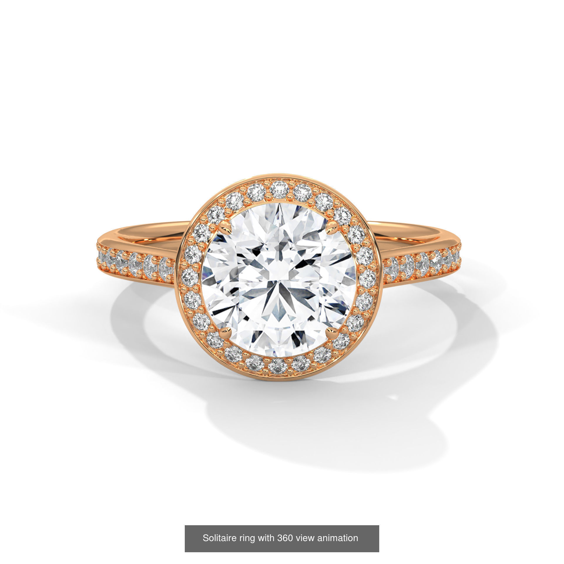 104 Solitaire rings with 360 view animation 3D Model Collection_38