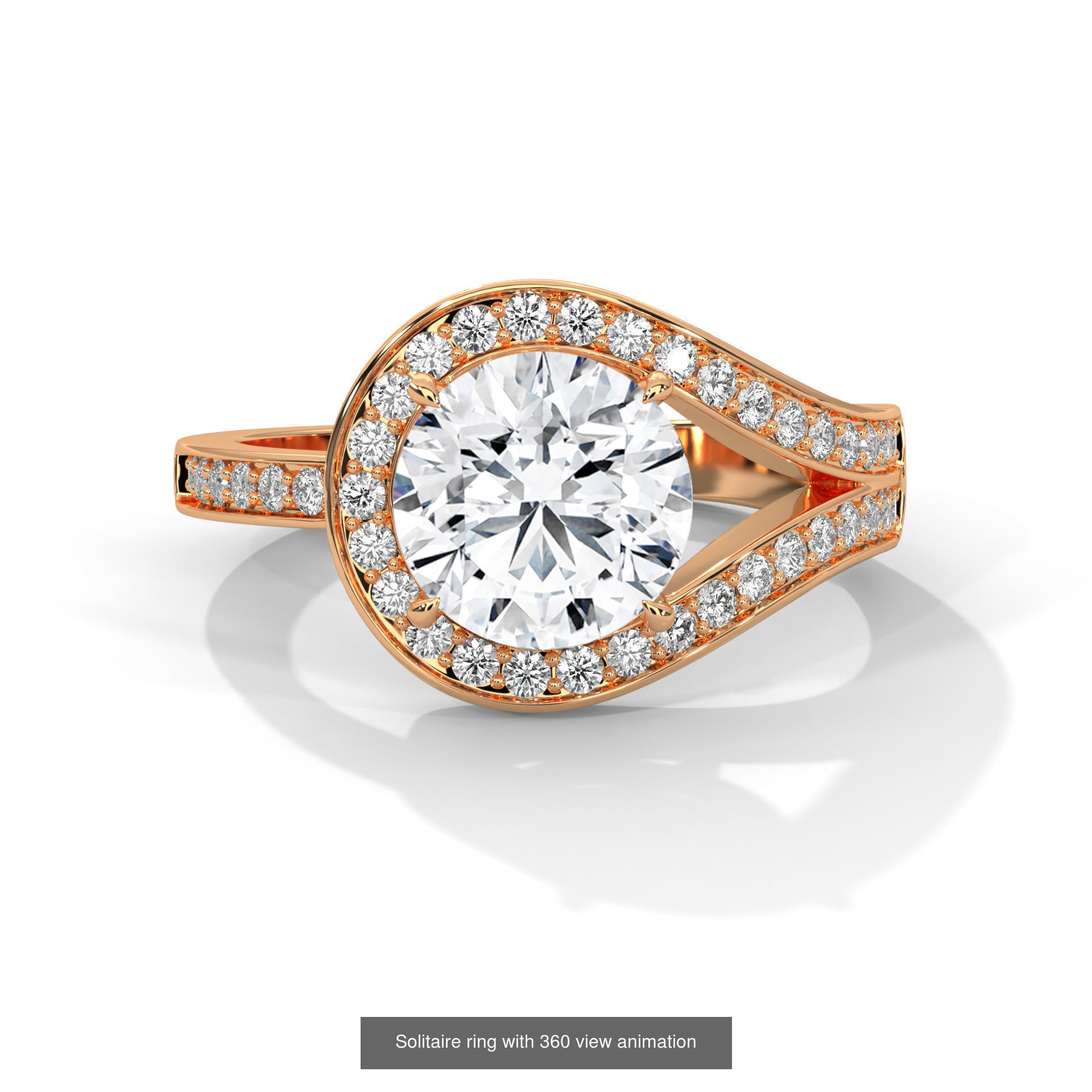 104 Solitaire rings with 360 view animation 3D Model Collection_86