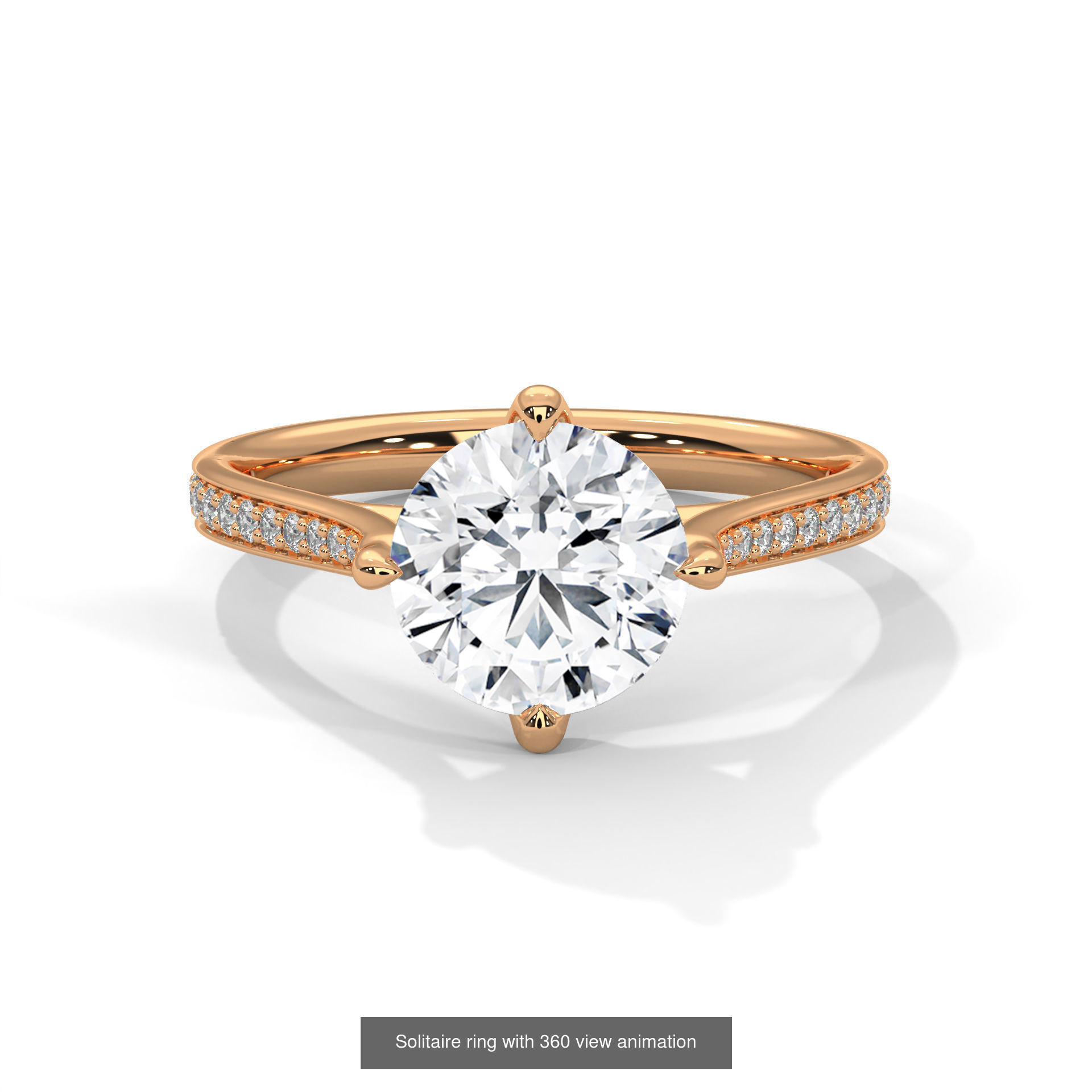 104 Solitaire rings with 360 view animation 3D Model Collection_51