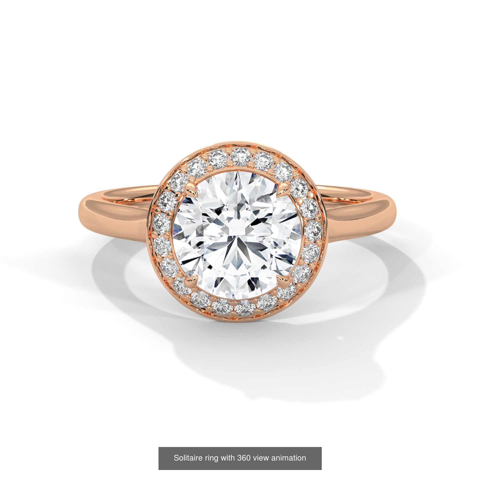 104 Solitaire rings with 360 view animation 3D Model Collection_91