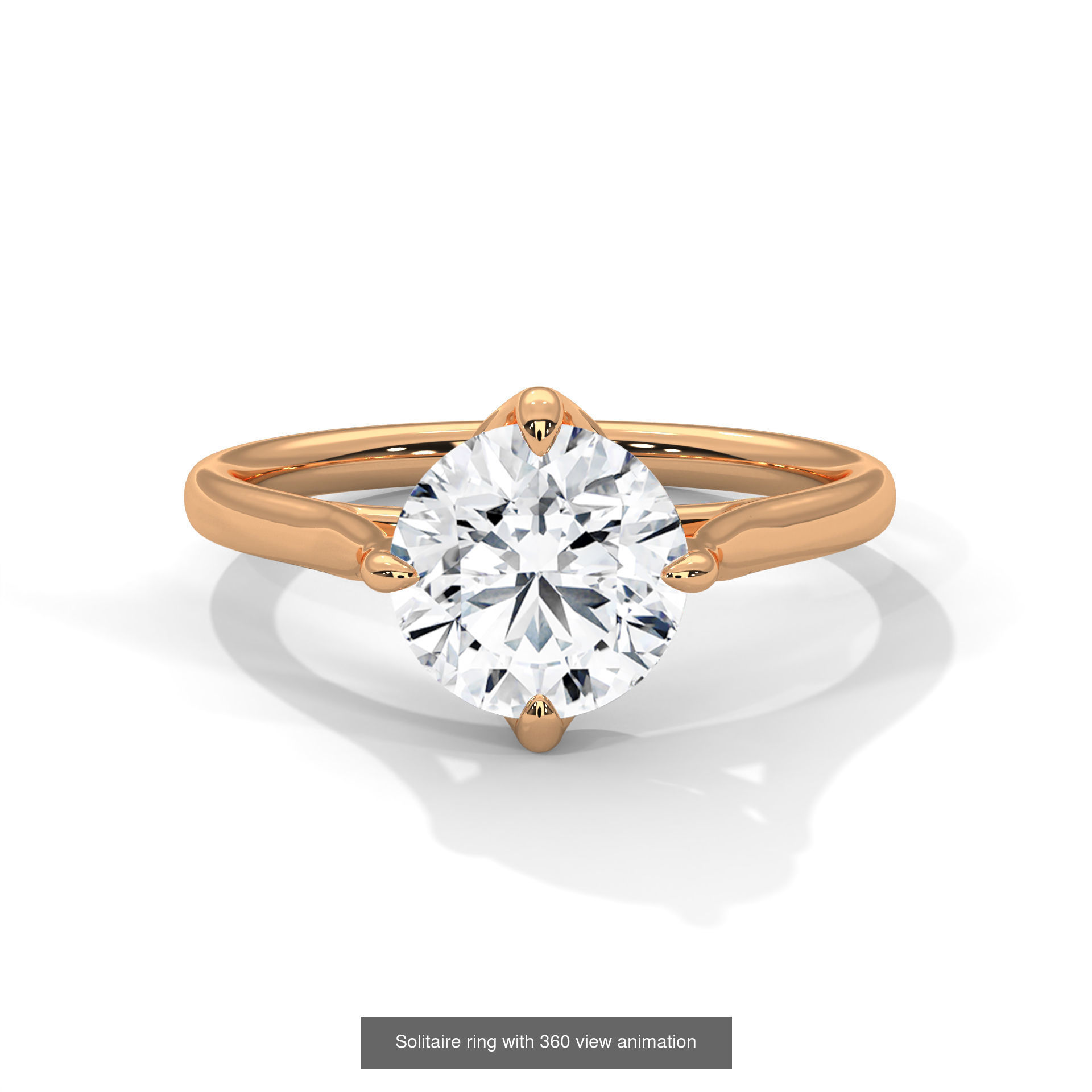 104 Solitaire rings with 360 view animation 3D Model Collection_105