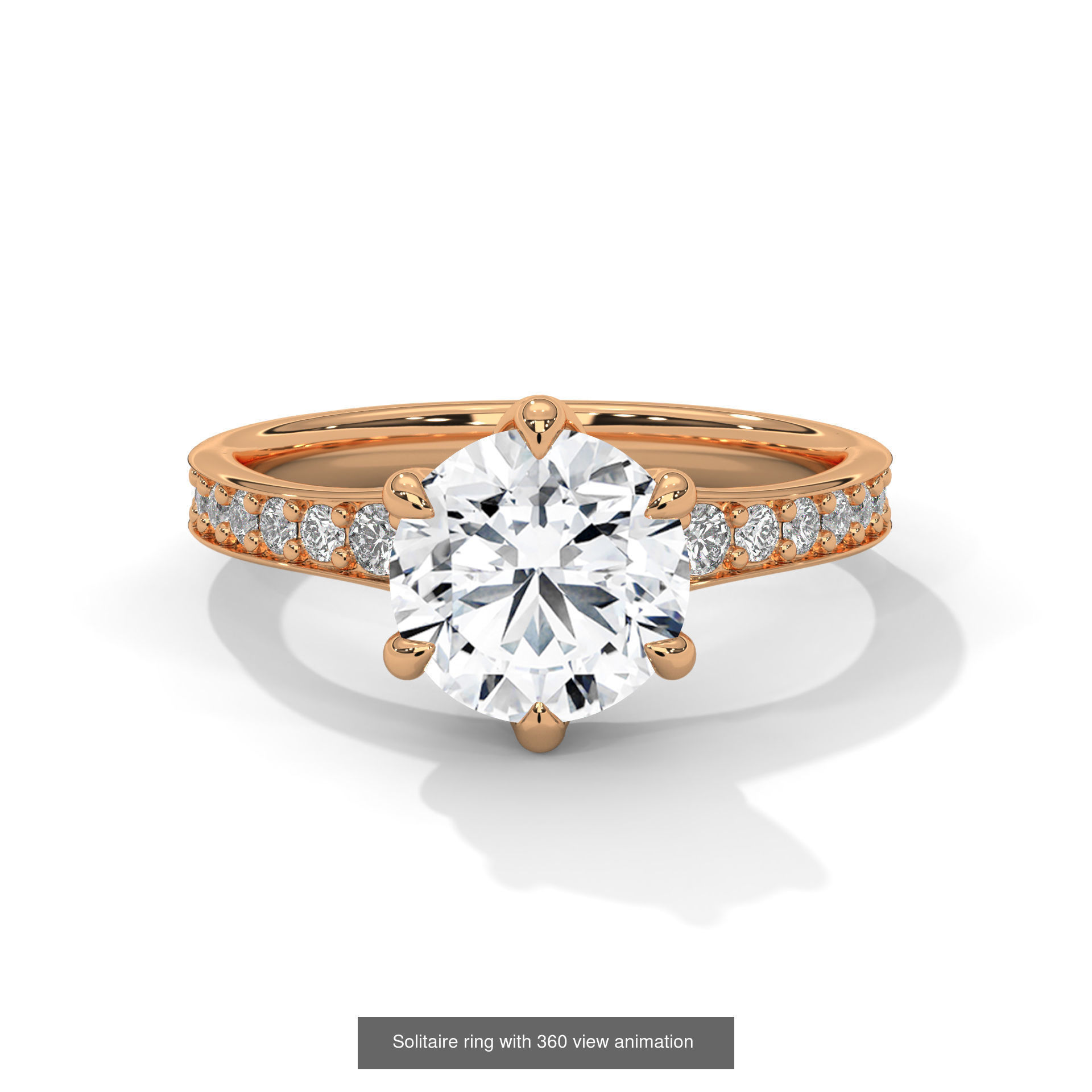 104 Solitaire rings with 360 view animation 3D Model Collection_17