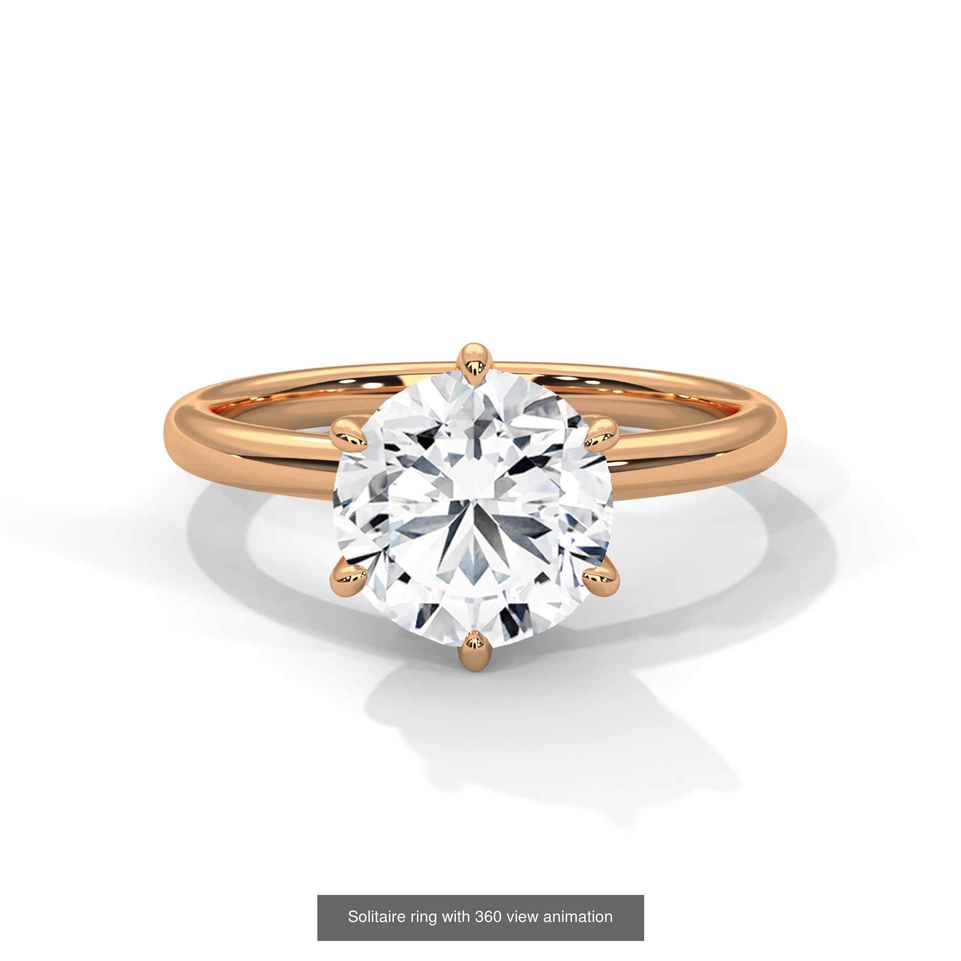 104 Solitaire rings with 360 view animation 3D Model Collection_92