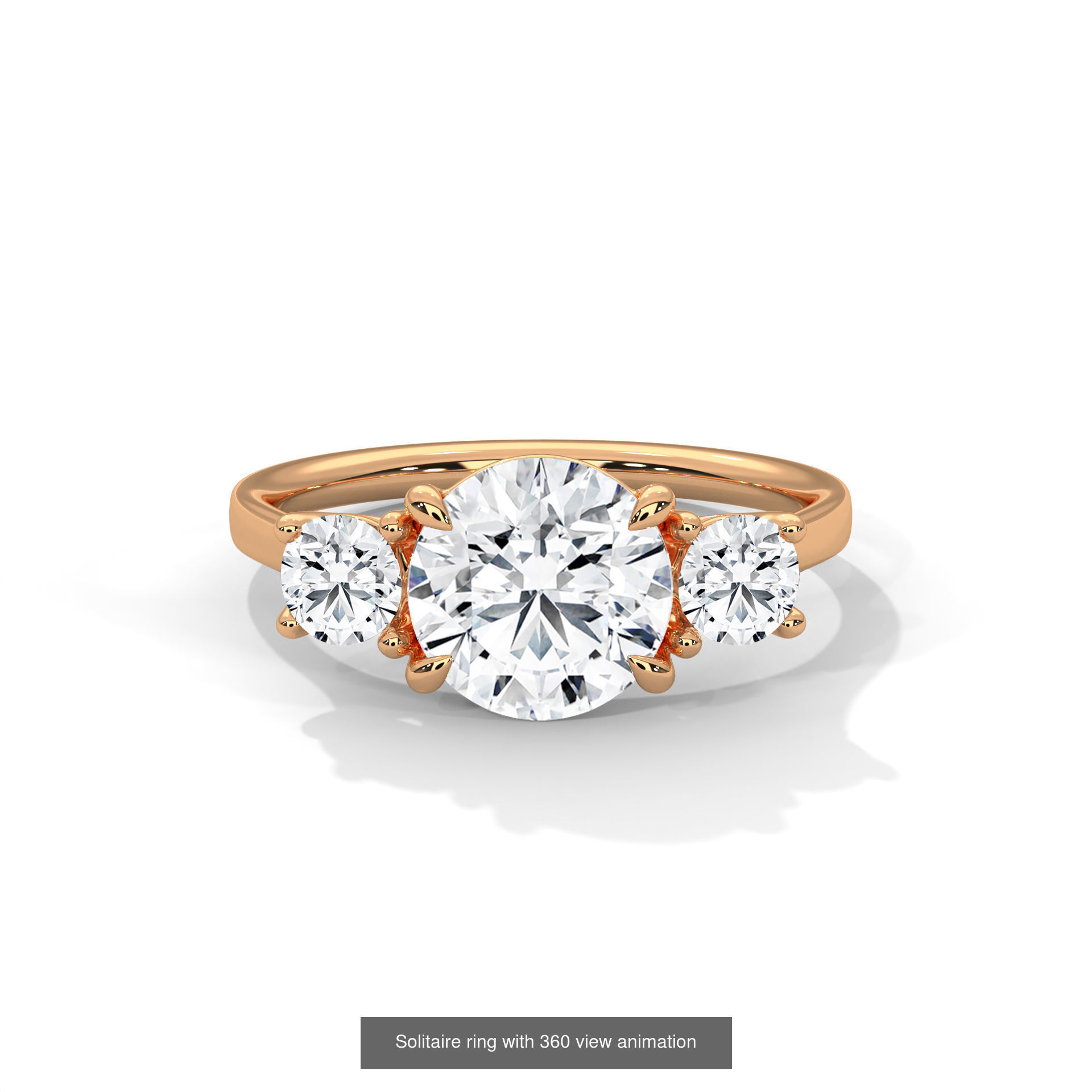 104 Solitaire rings with 360 view animation 3D Model Collection_60