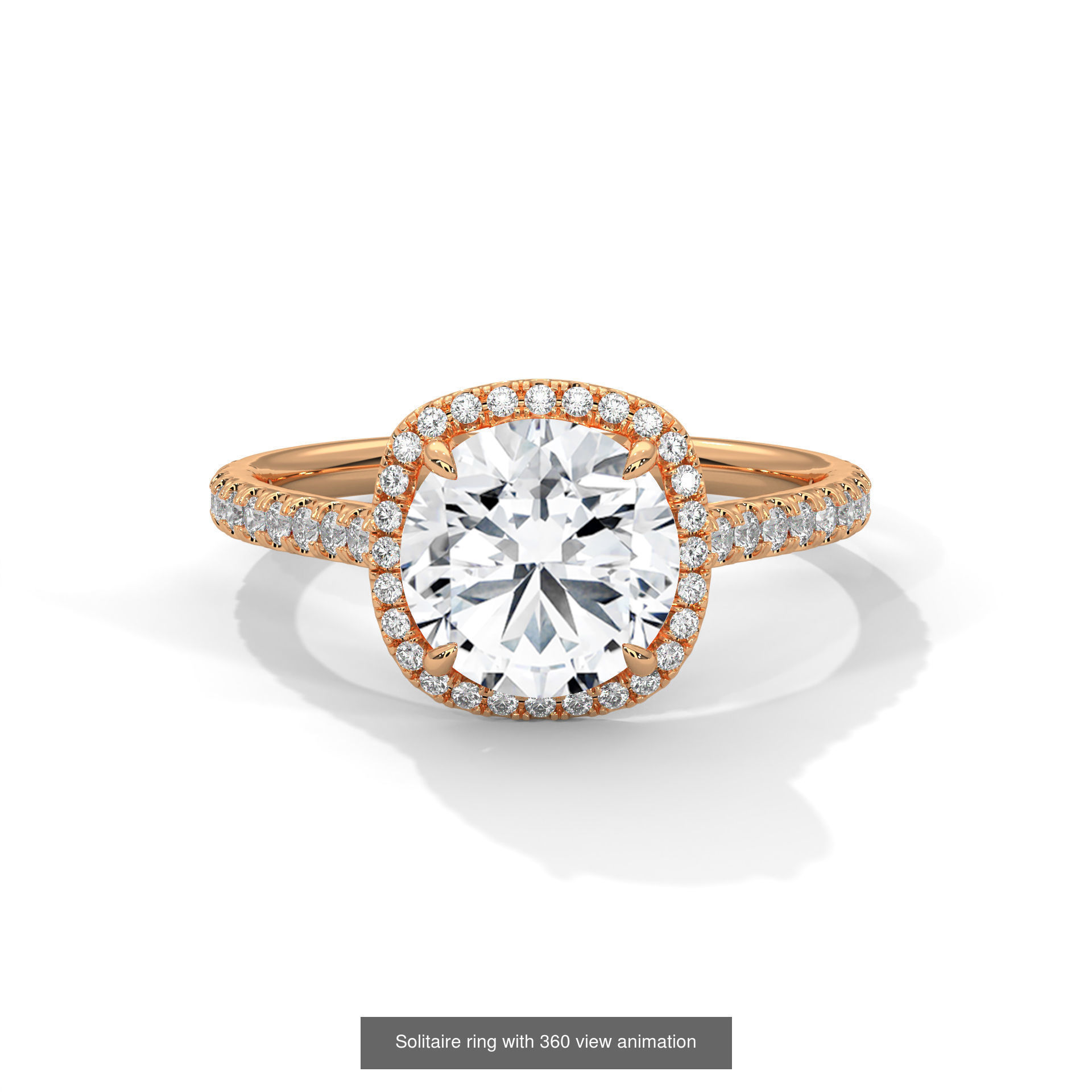 104 Solitaire rings with 360 view animation 3D Model Collection_109