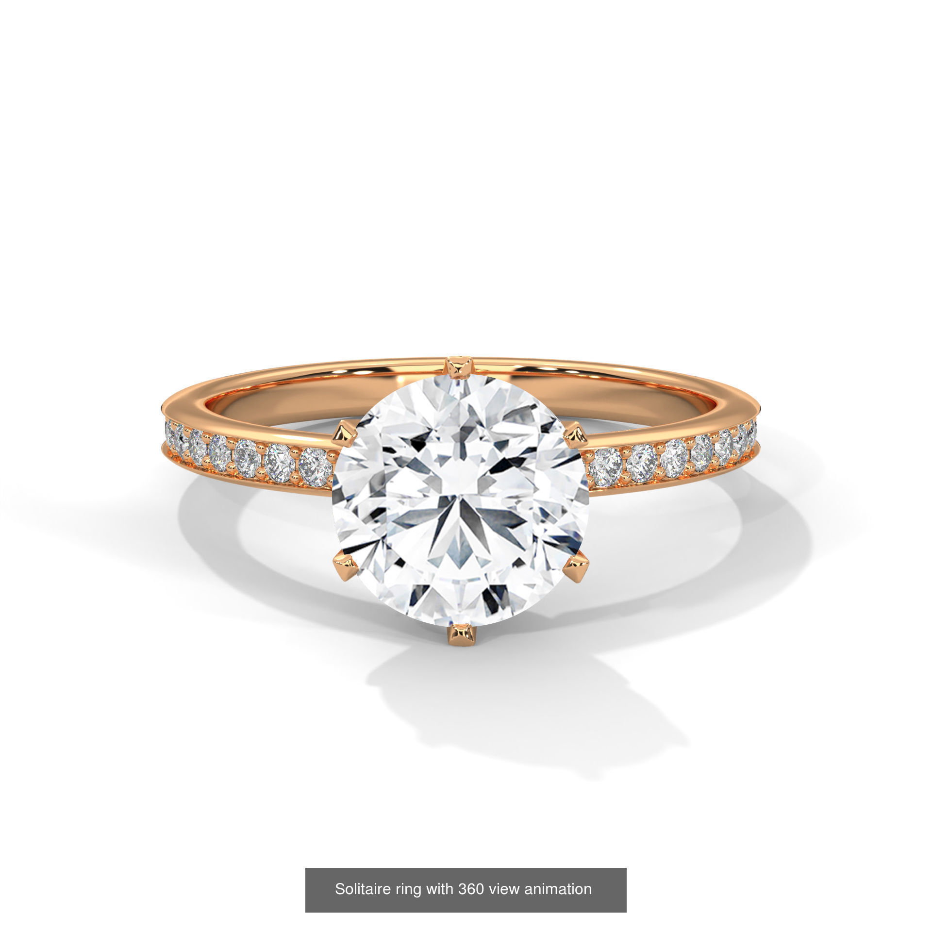 104 Solitaire rings with 360 view animation 3D Model Collection_39