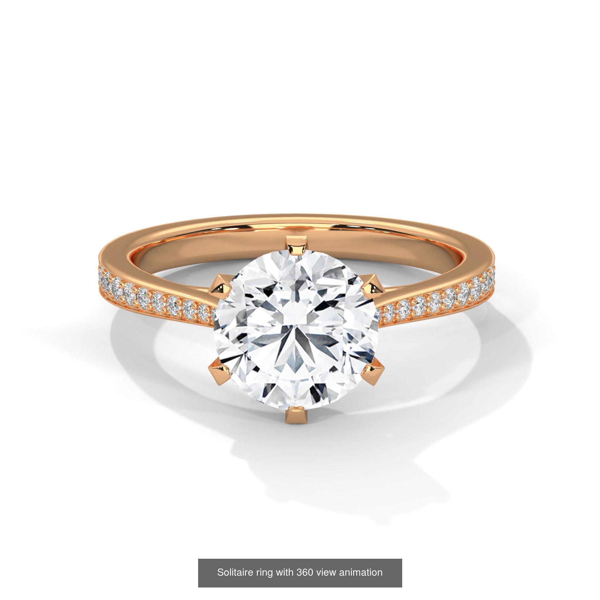 104 Solitaire rings with 360 view animation 3D Model Collection_107