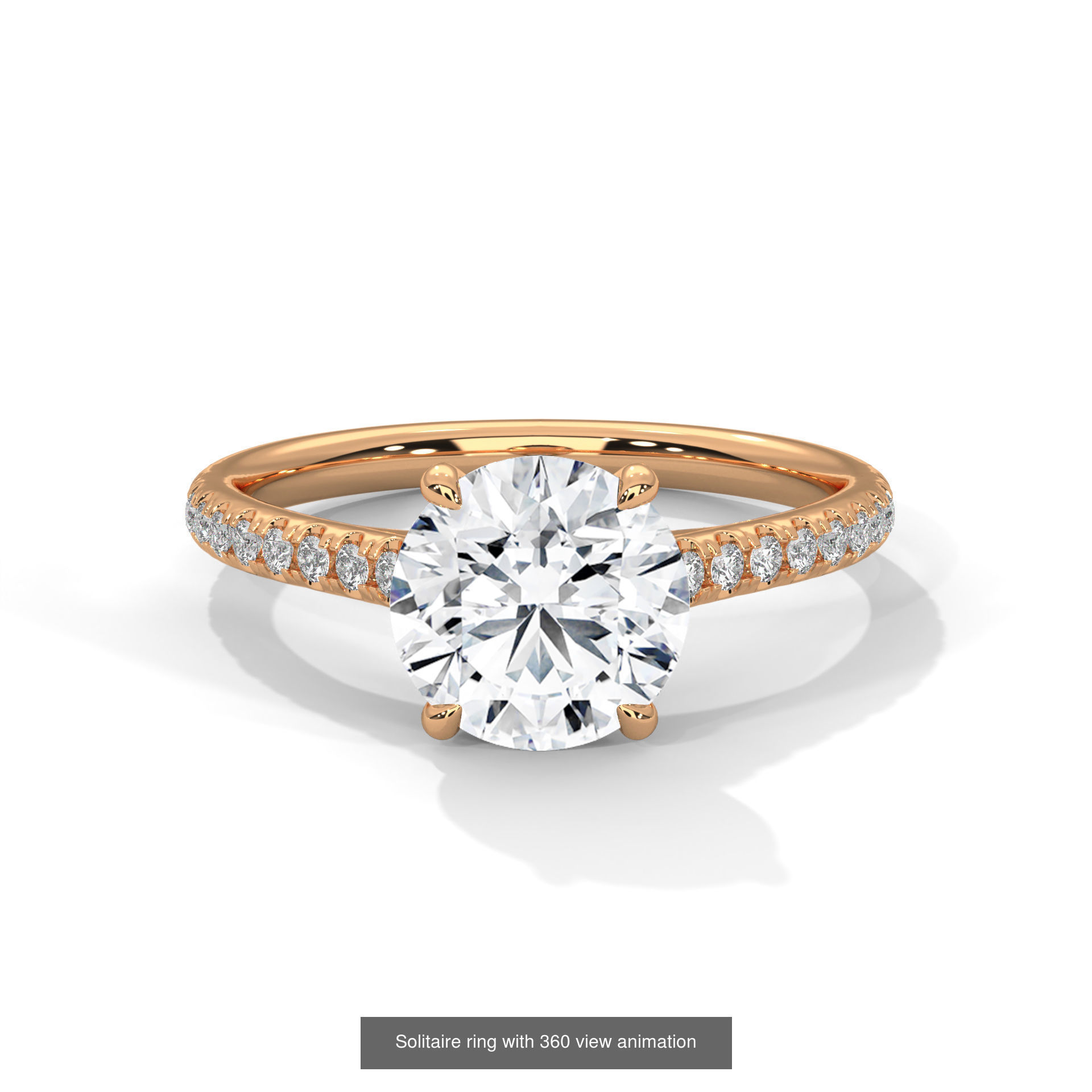 104 Solitaire rings with 360 view animation 3D Model Collection_83