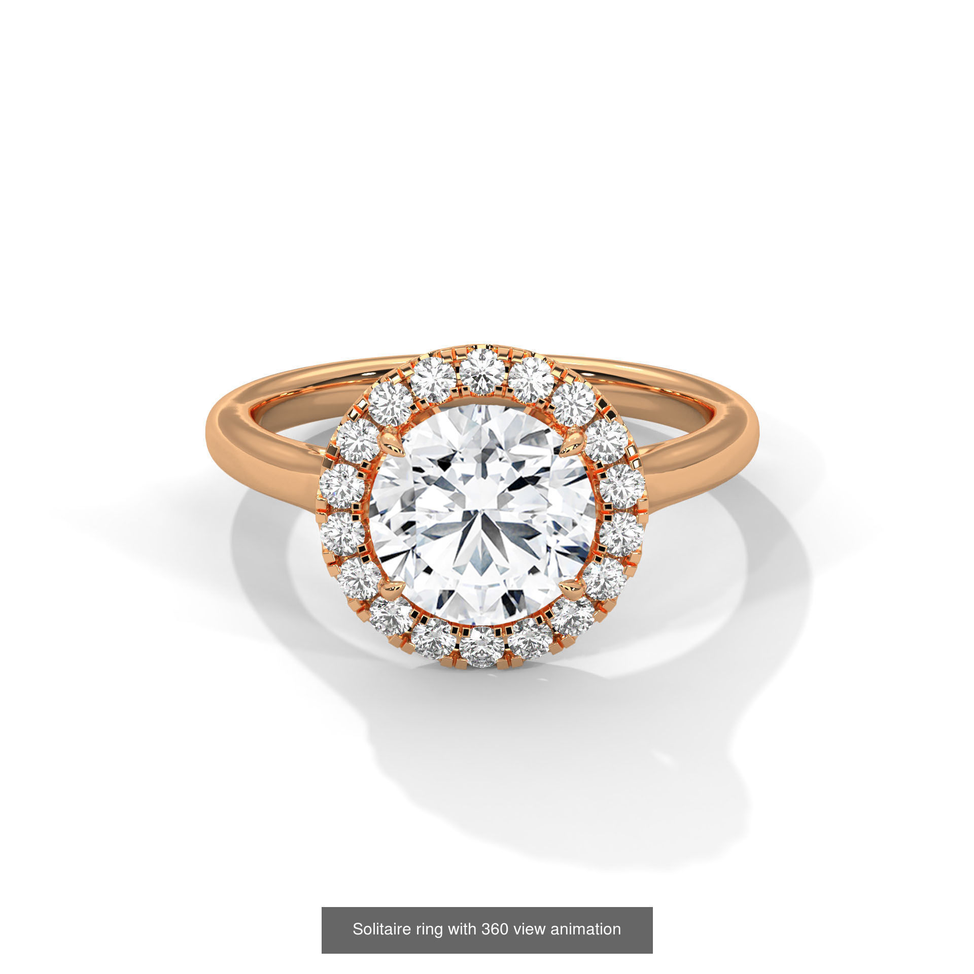 104 Solitaire rings with 360 view animation 3D Model Collection_46