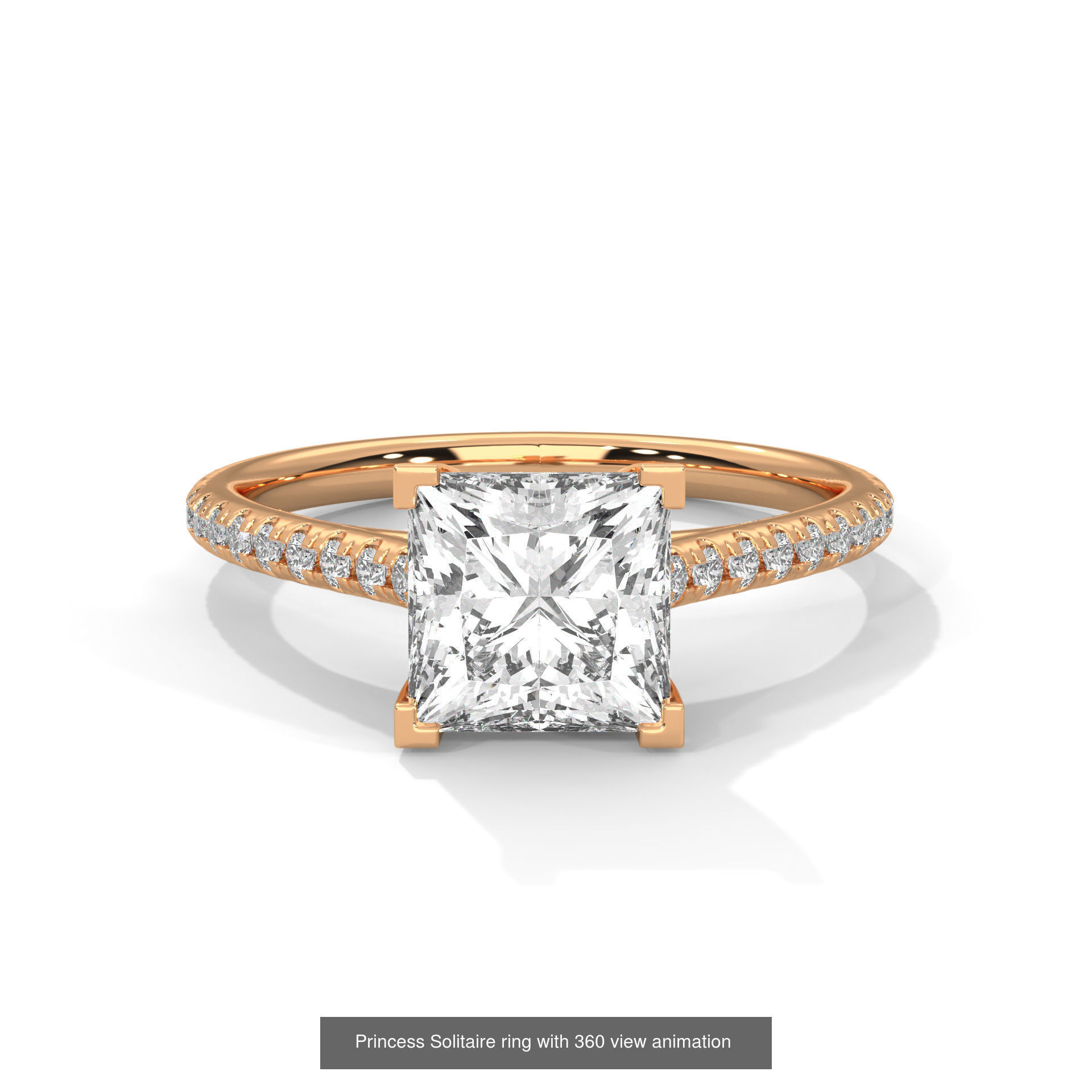 104 Solitaire rings with 360 view animation 3D Model Collection_33
