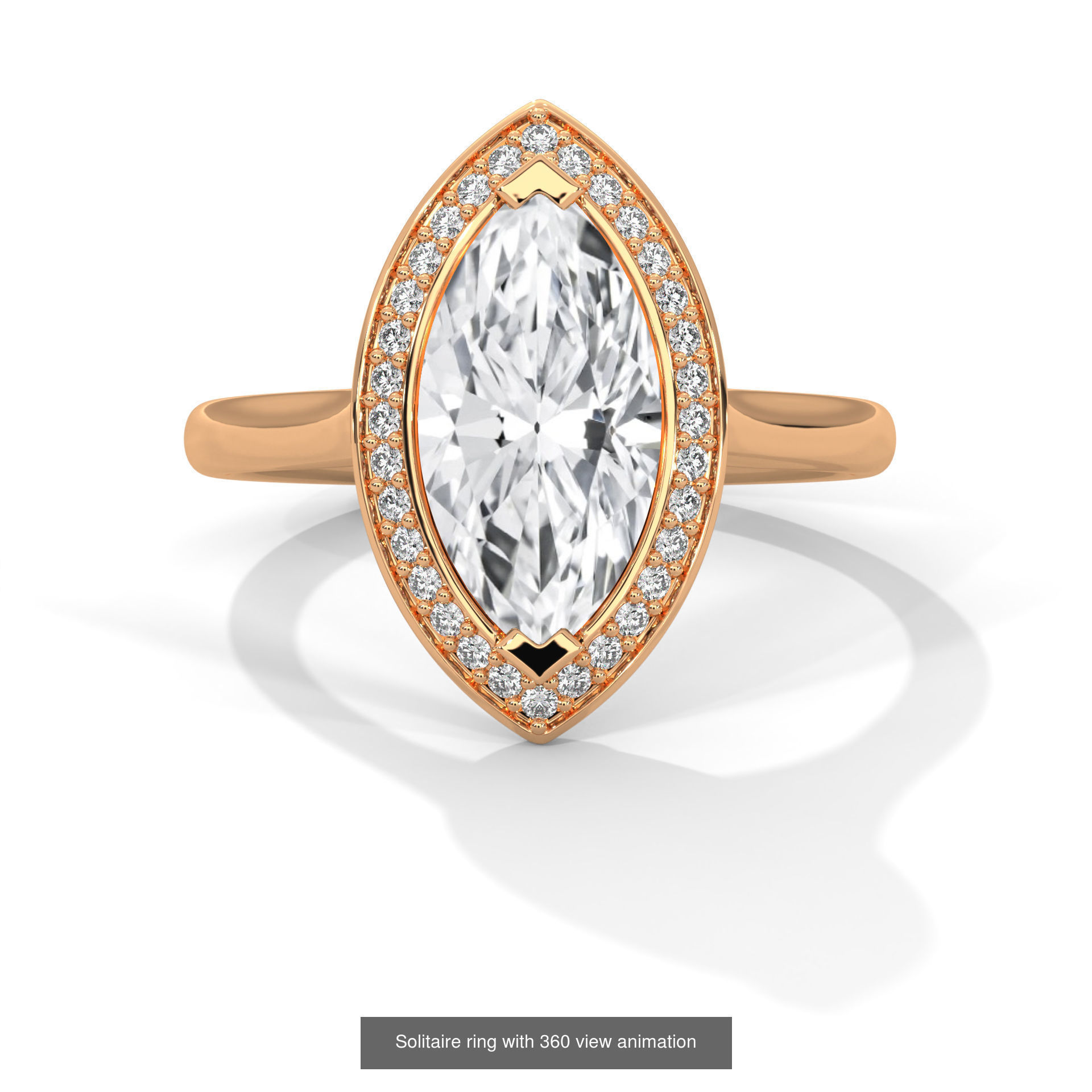 104 Solitaire rings with 360 view animation 3D Model Collection_19
