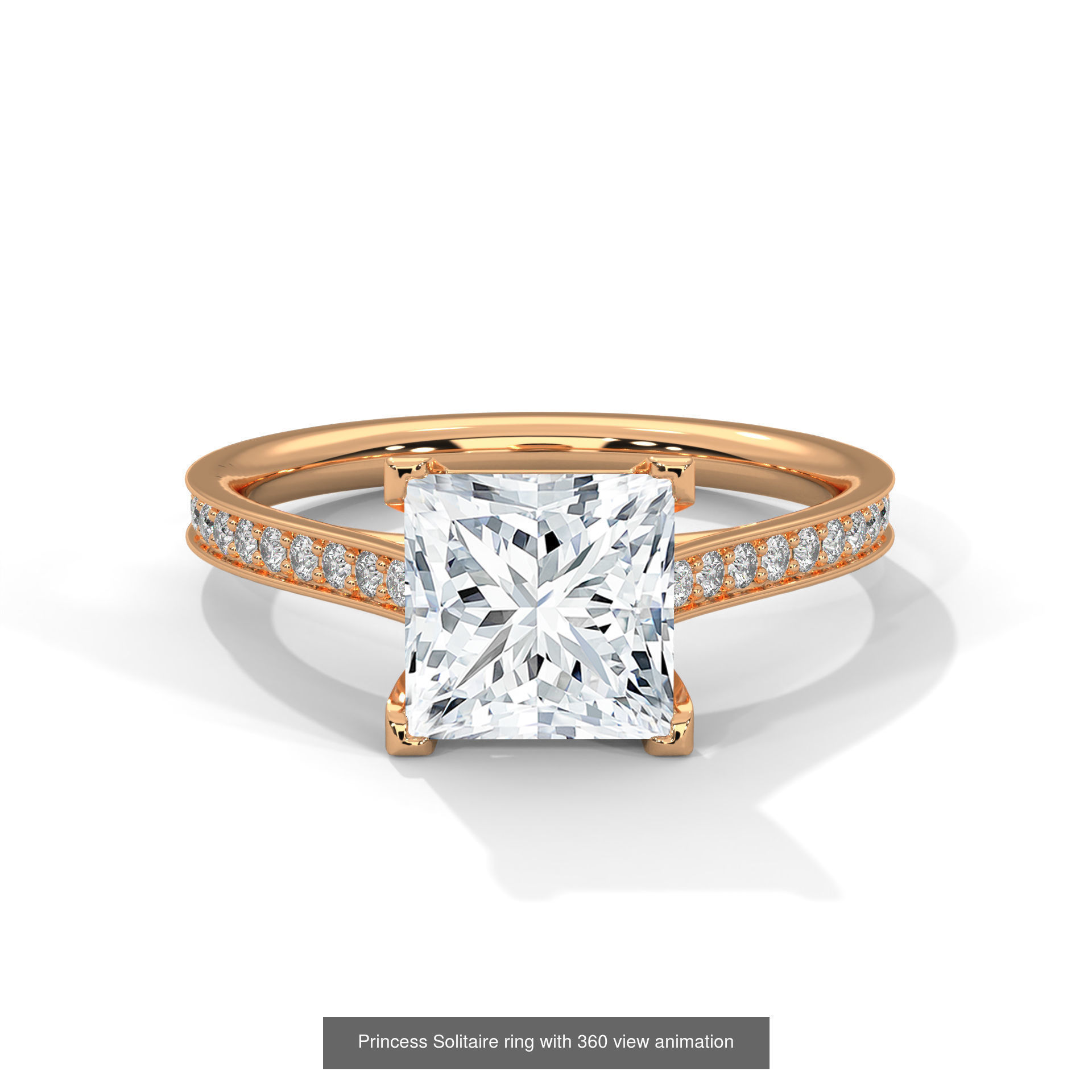 104 Solitaire rings with 360 view animation 3D Model Collection_71