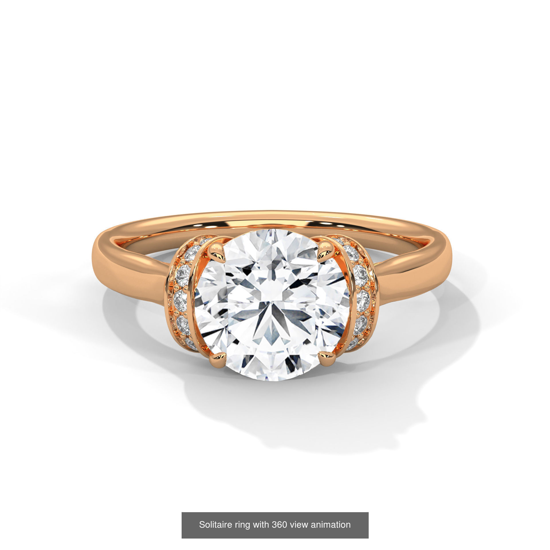 104 Solitaire rings with 360 view animation 3D Model Collection_106