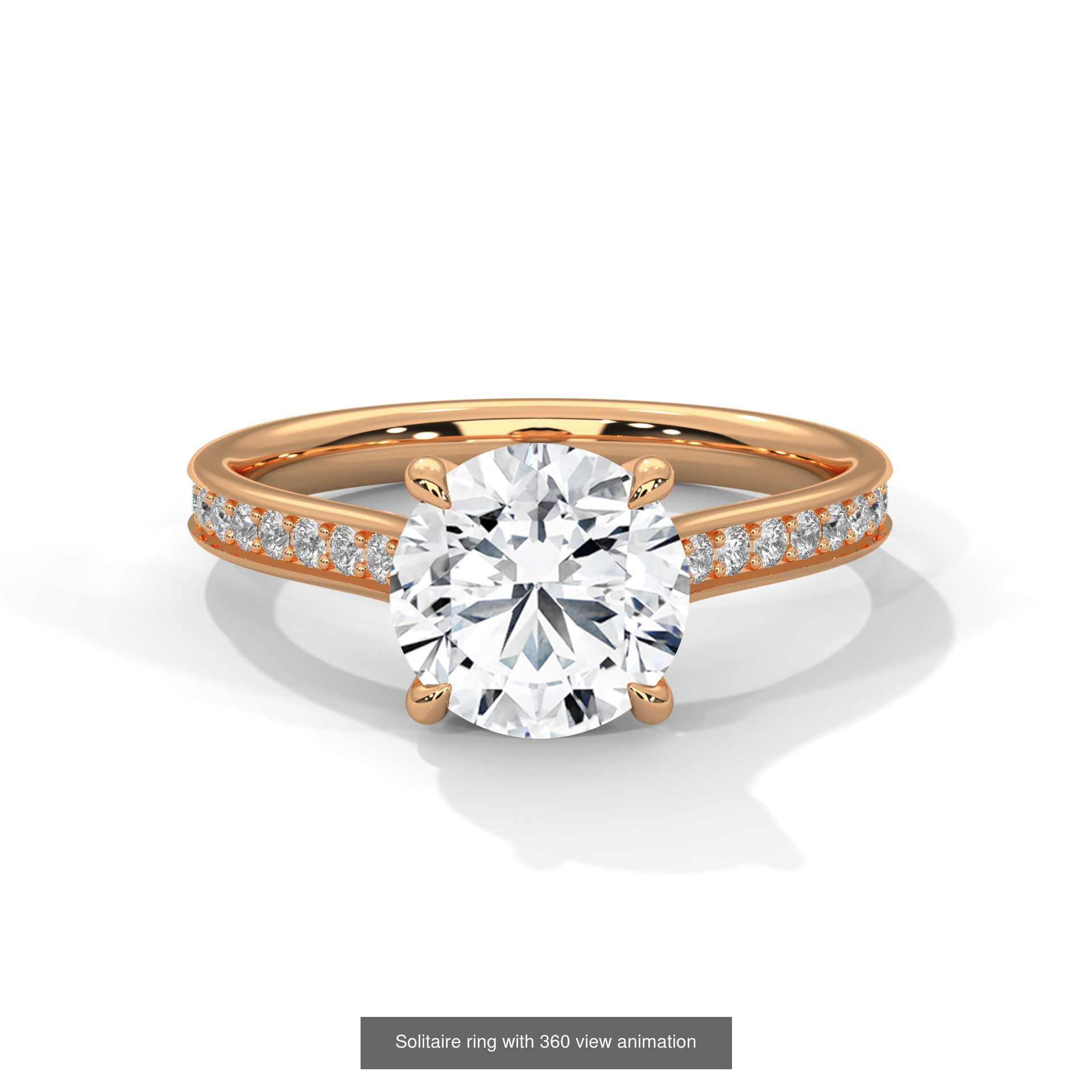 104 Solitaire rings with 360 view animation 3D Model Collection_72