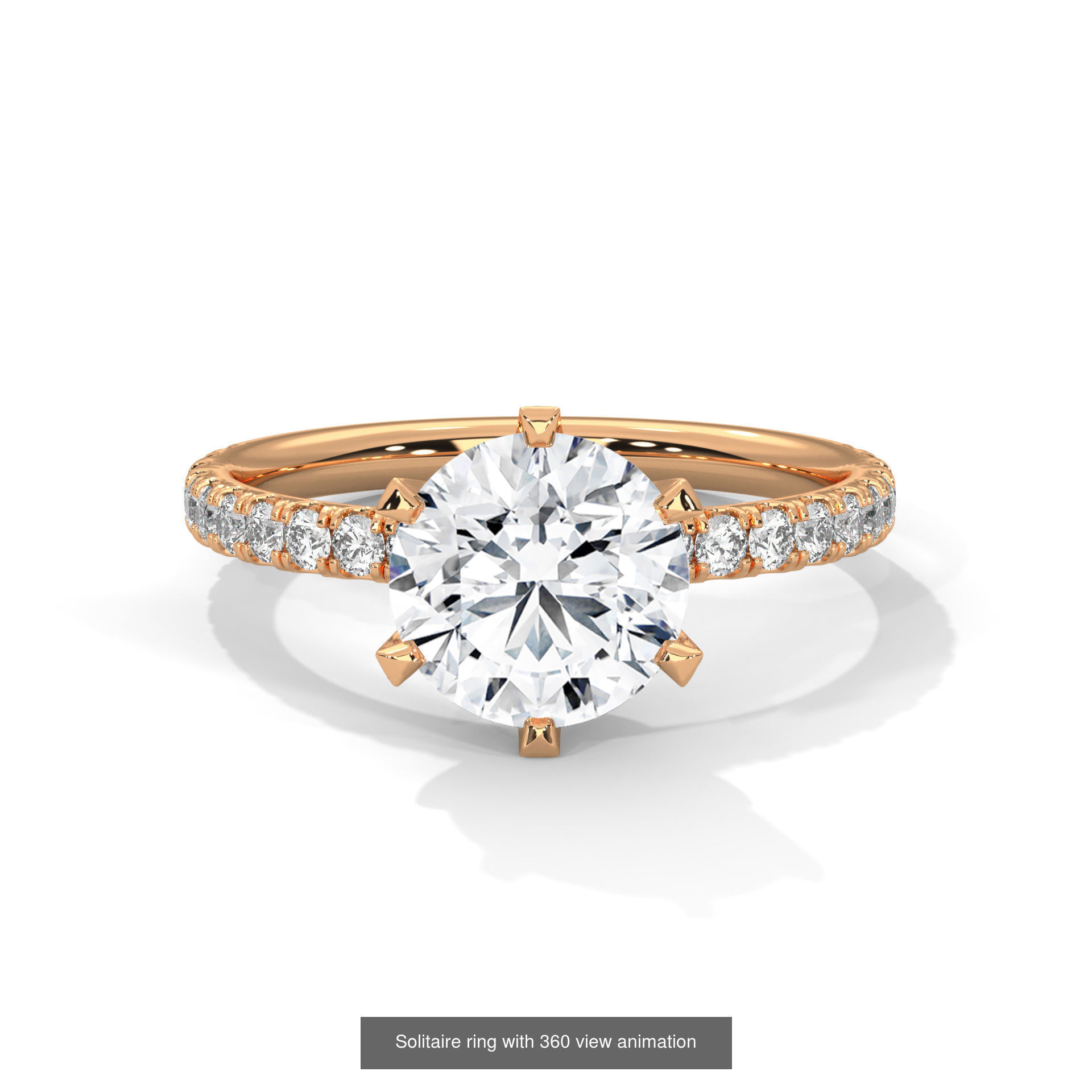 104 Solitaire rings with 360 view animation 3D Model Collection_7