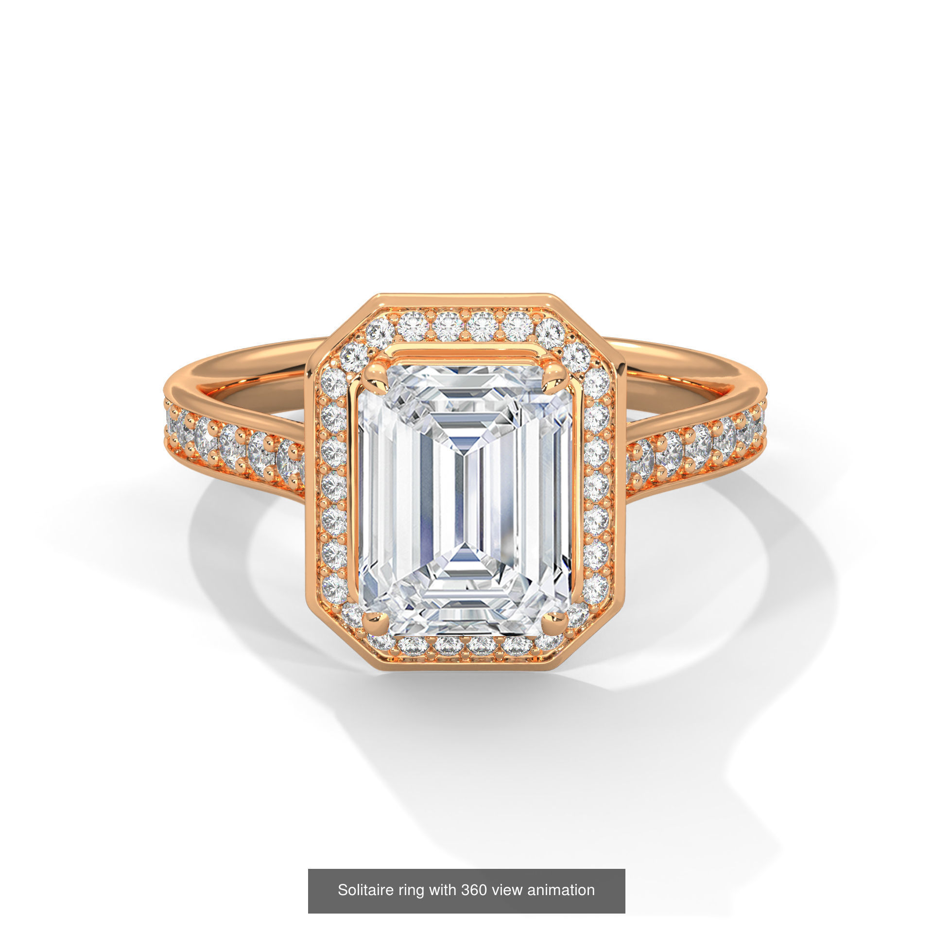 104 Solitaire rings with 360 view animation 3D Model Collection_8