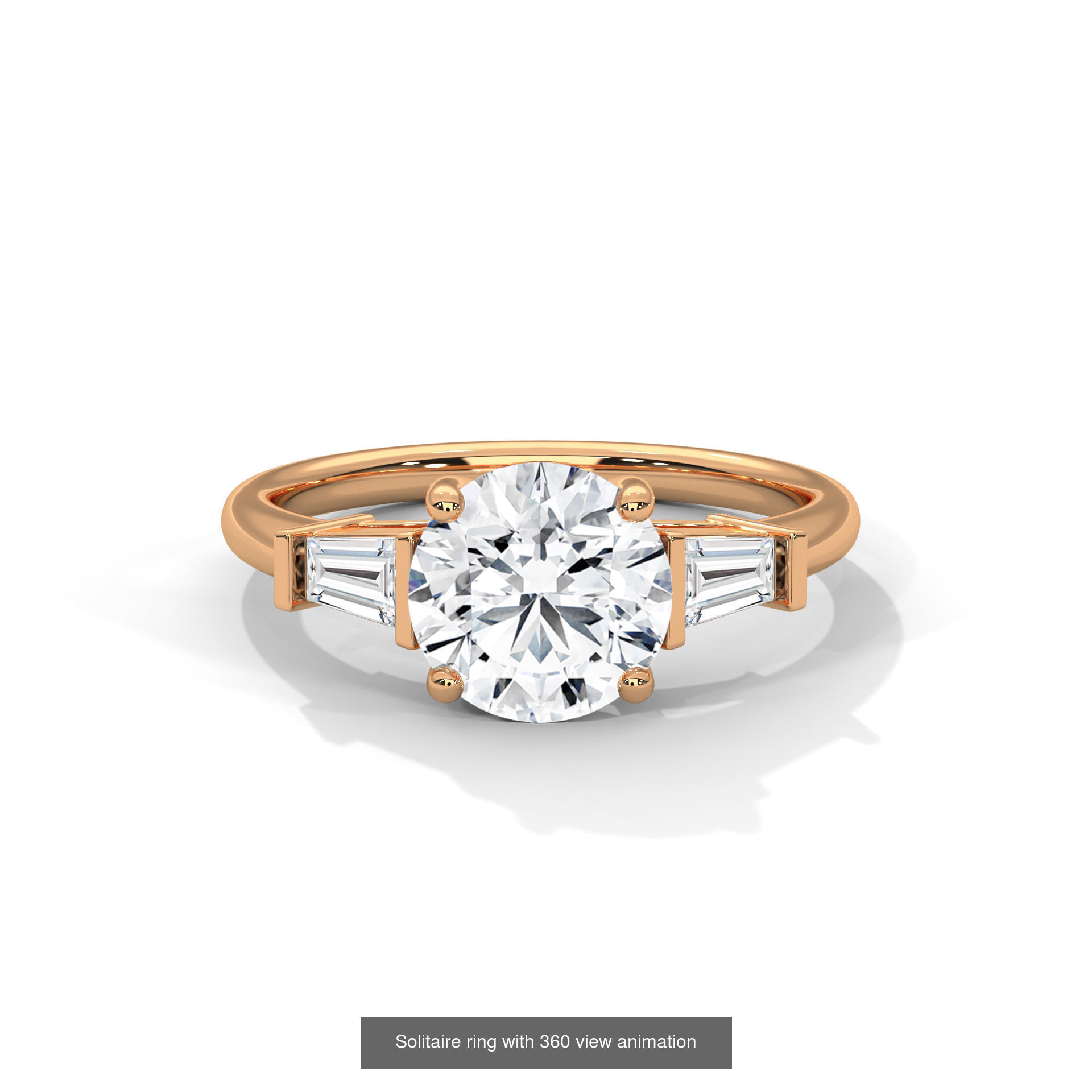 104 Solitaire rings with 360 view animation 3D Model Collection_98