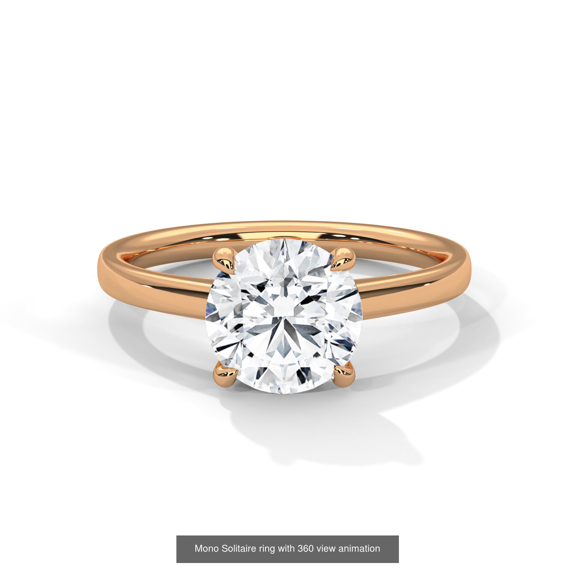 104 Solitaire rings with 360 view animation 3D Model Collection_76
