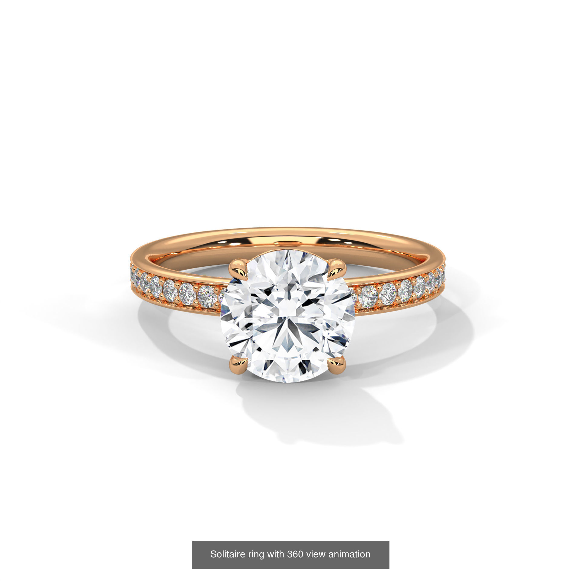 104 Solitaire rings with 360 view animation 3D Model Collection_93