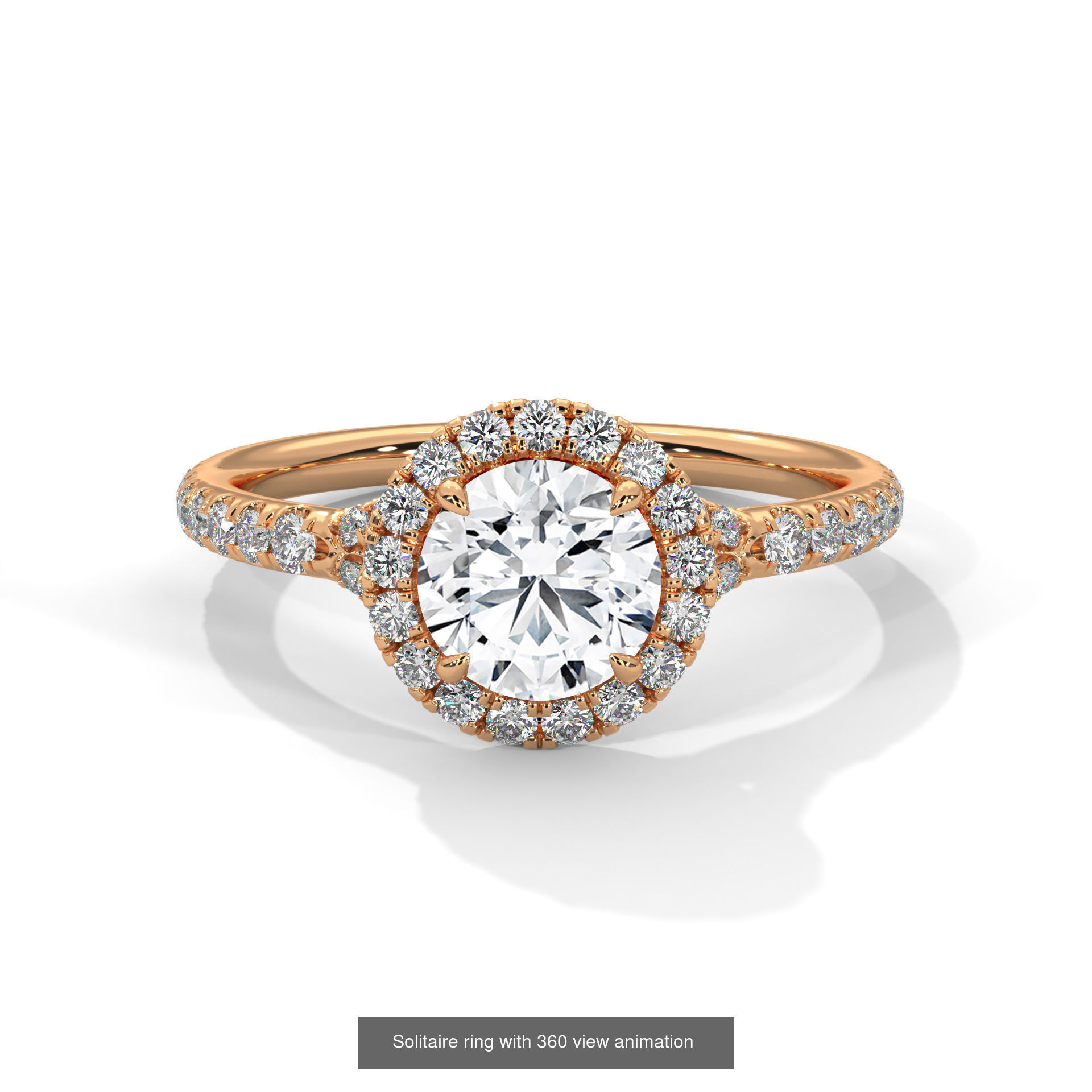104 Solitaire rings with 360 view animation 3D Model Collection_36