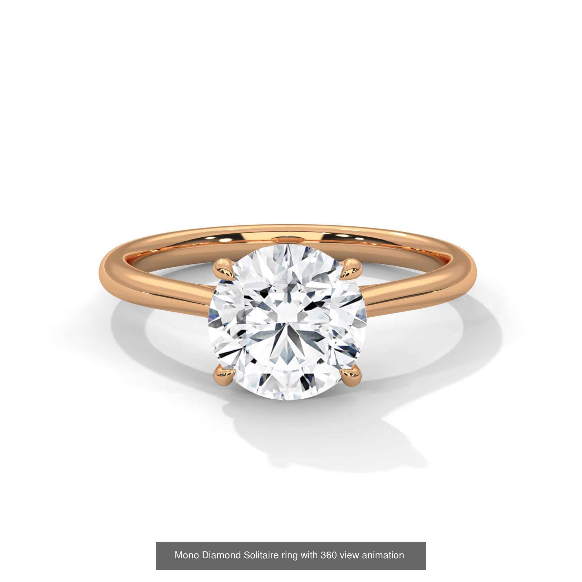 104 Solitaire rings with 360 view animation 3D Model Collection_13