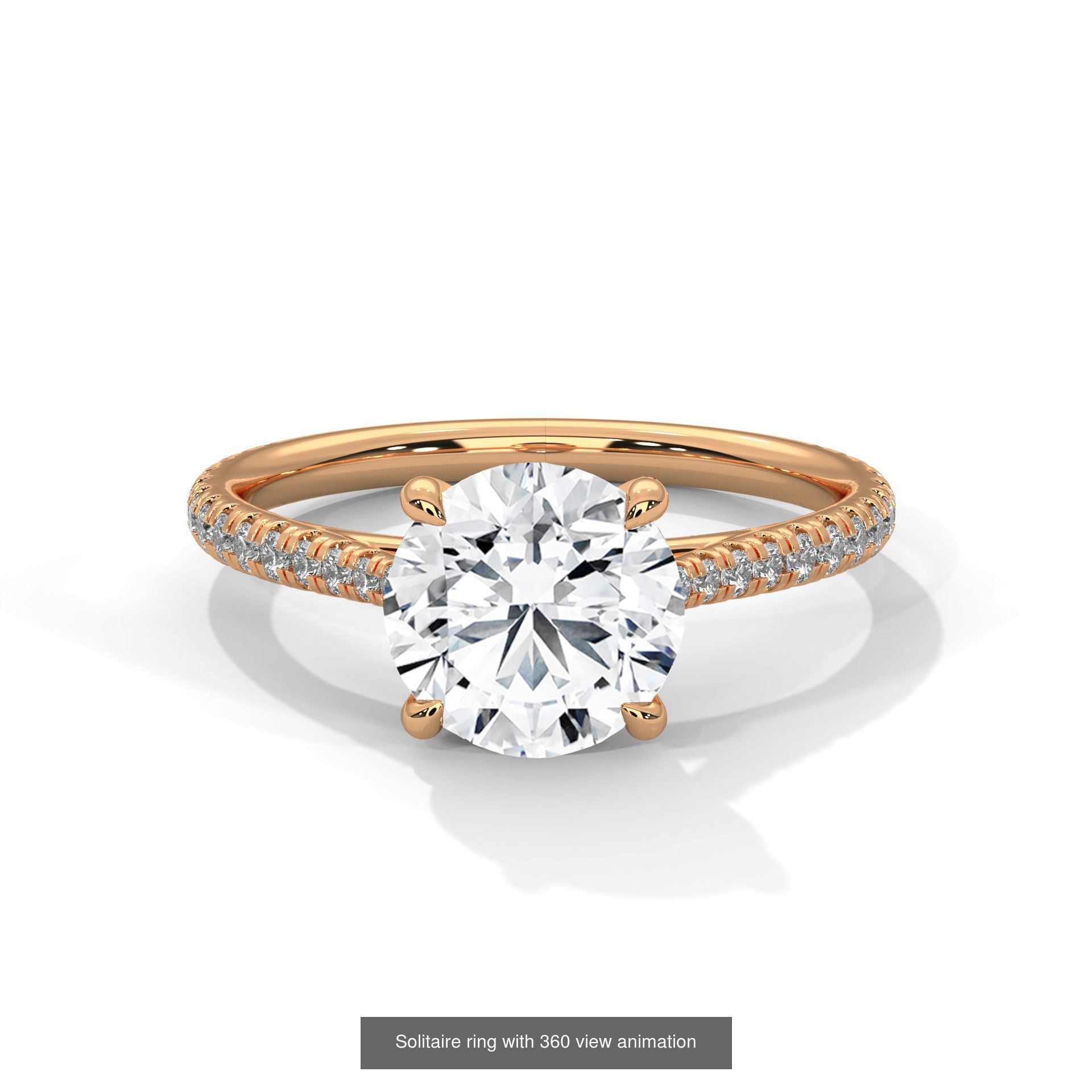 104 Solitaire rings with 360 view animation 3D Model Collection_58