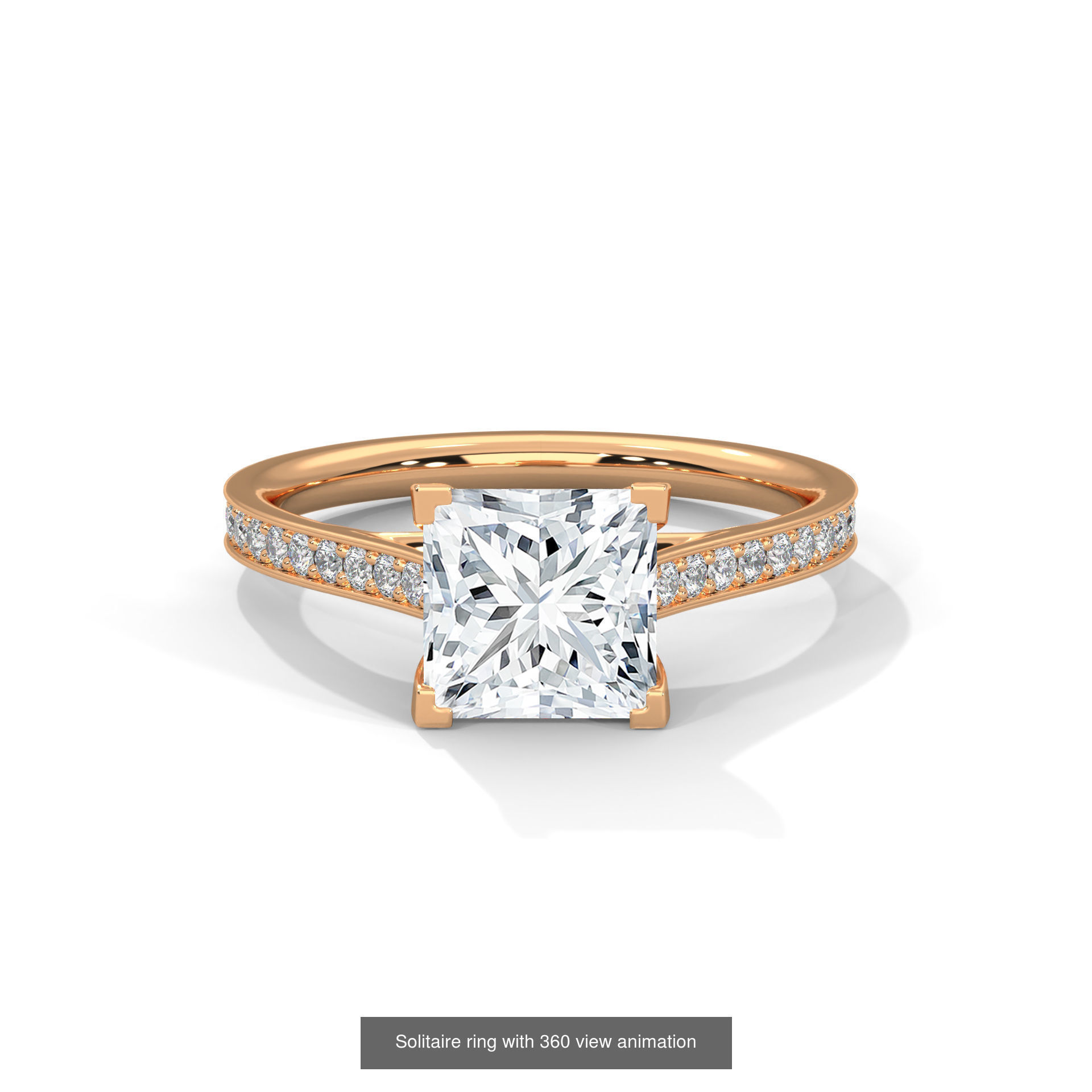 104 Solitaire rings with 360 view animation 3D Model Collection_68