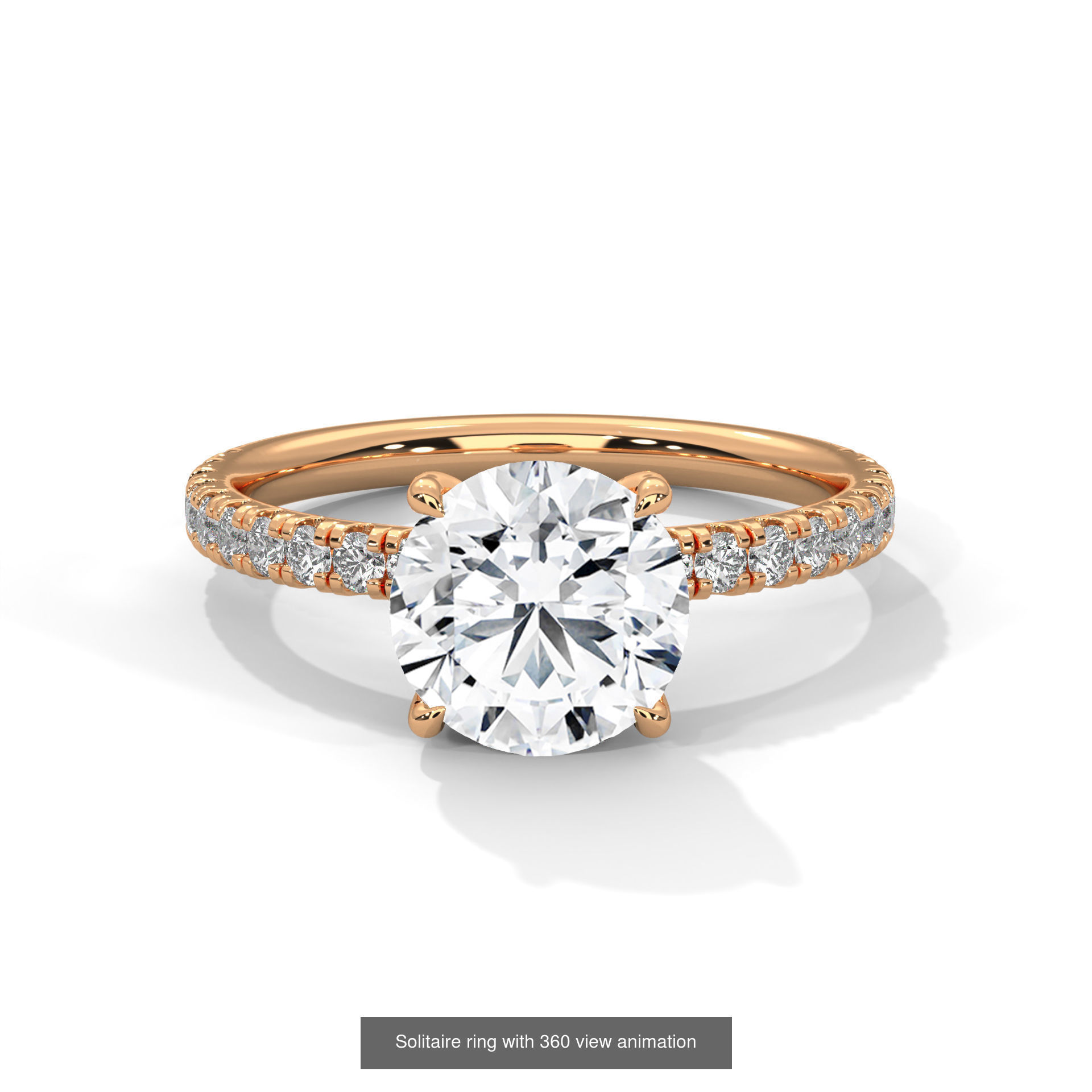 104 Solitaire rings with 360 view animation 3D Model Collection_95