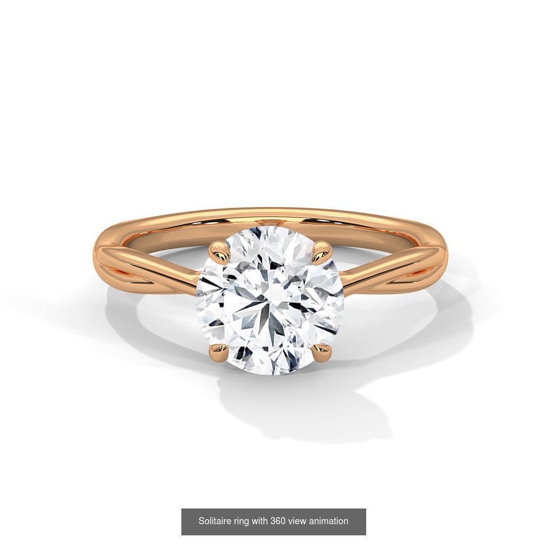 104 Solitaire rings with 360 view animation 3D Model Collection_56