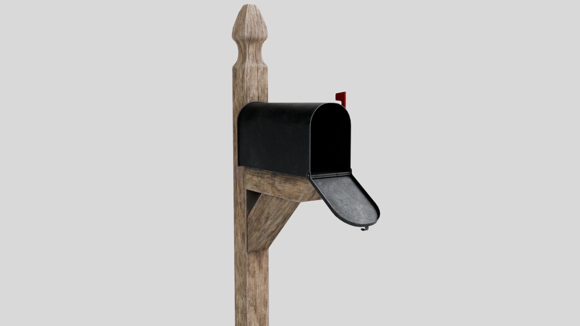 Traditional American Mailbox with 4K Textures Low-poly 3D model_10