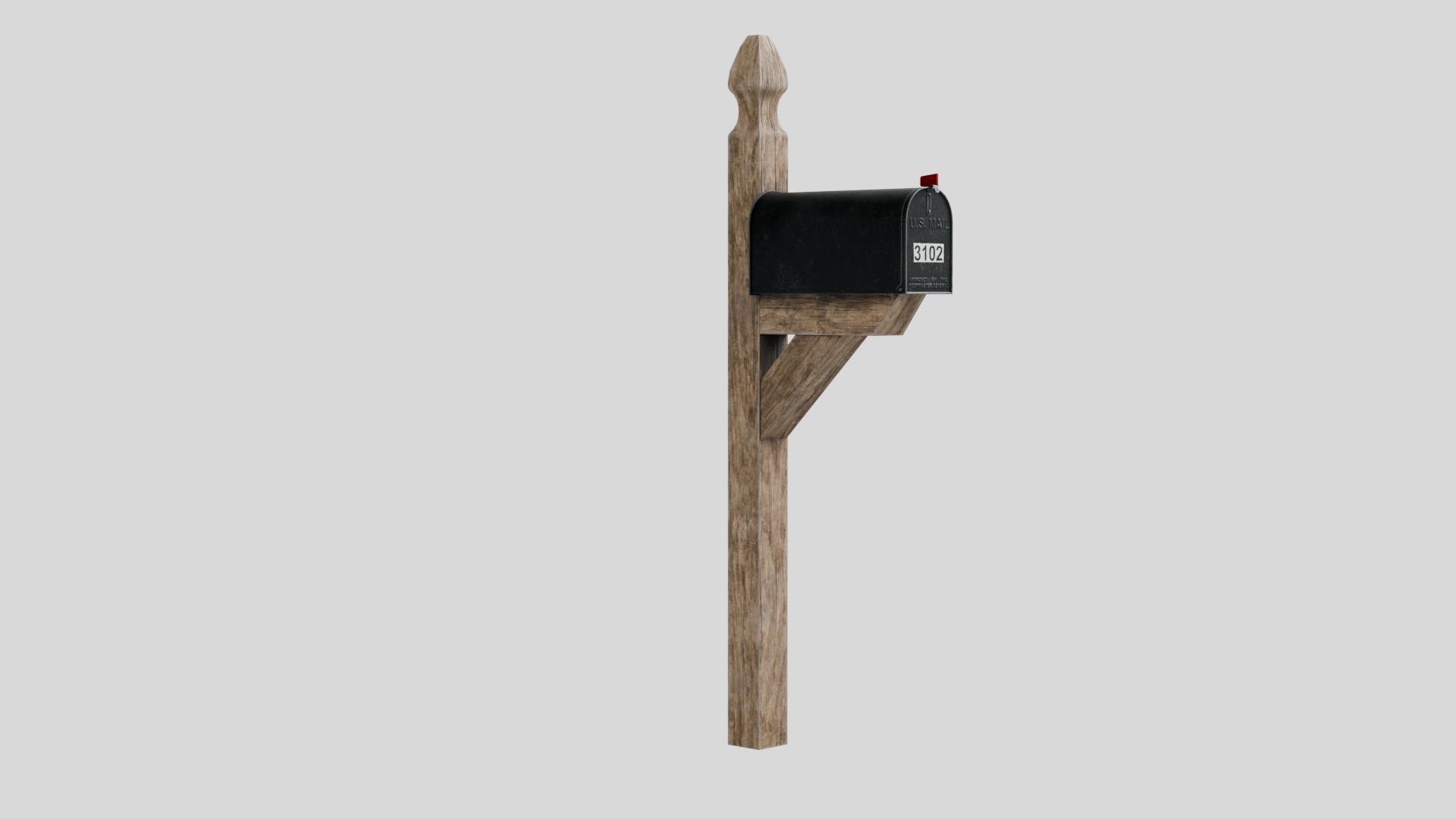 Traditional American Mailbox with 4K Textures Low-poly 3D model_3
