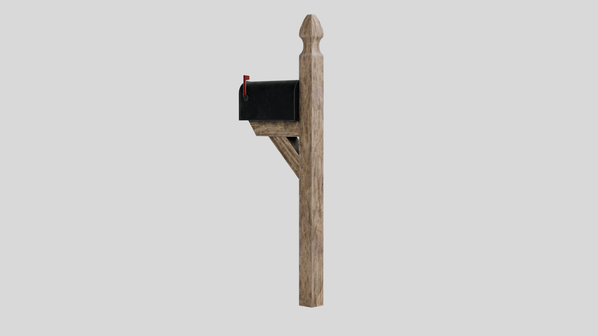 Traditional American Mailbox with 4K Textures Low-poly 3D model_5