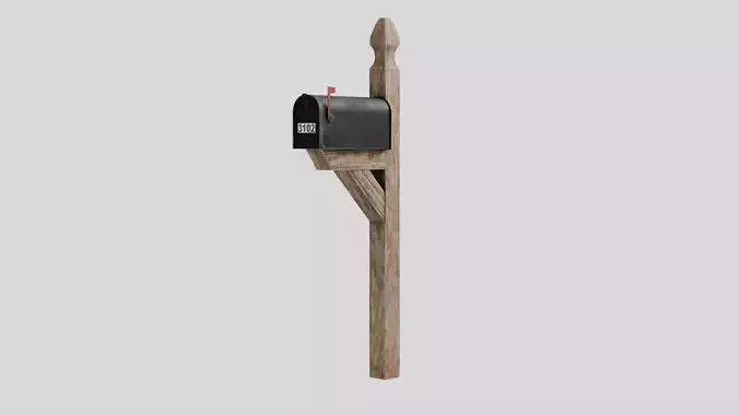 Traditional American Mailbox with 4K Textures Low-poly 3D model