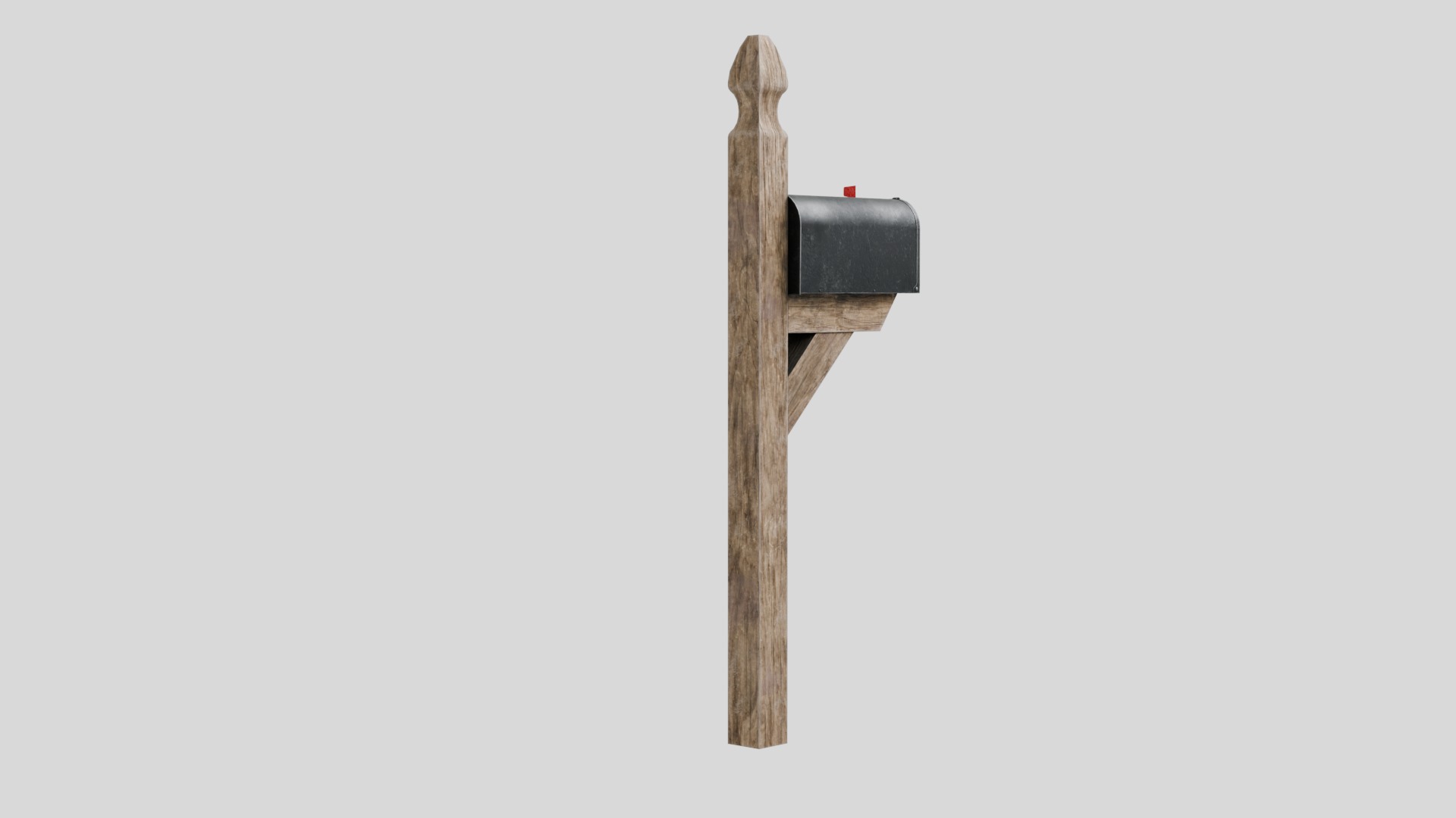 Traditional American Mailbox with 4K Textures Low-poly 3D model_4