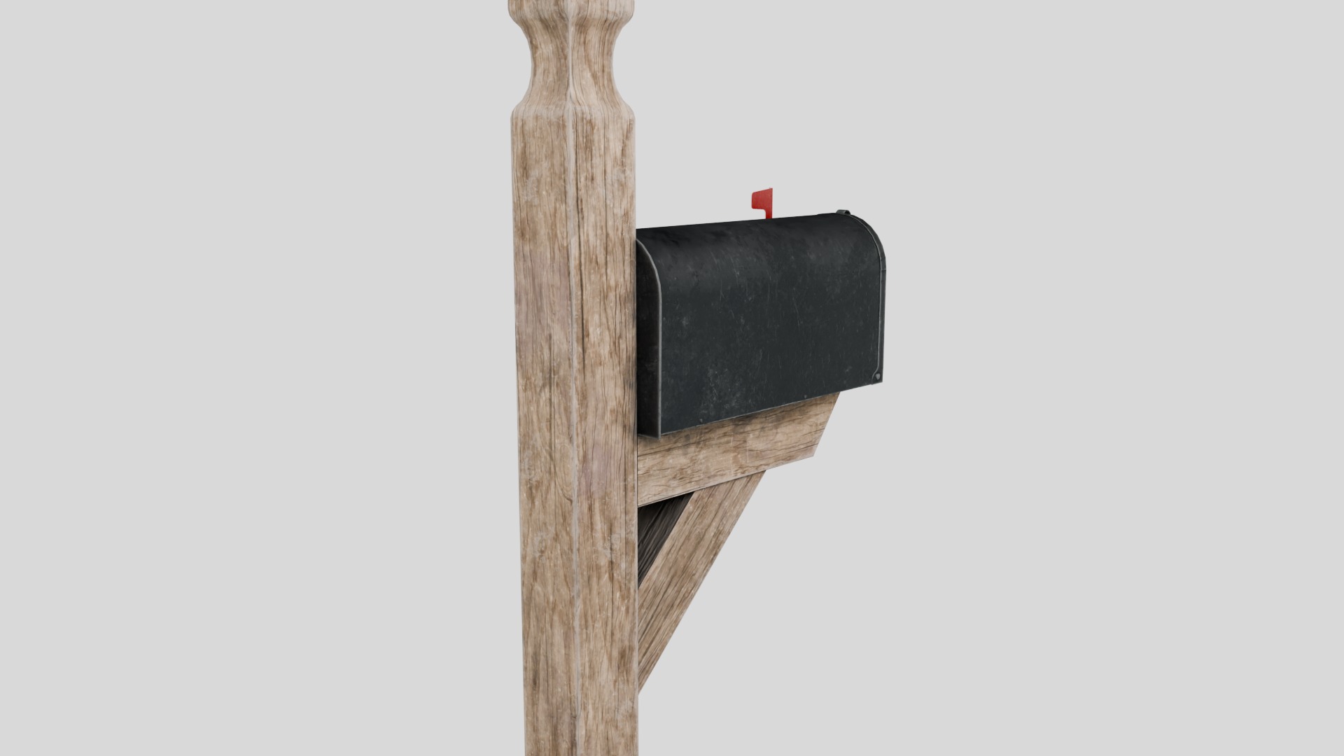Traditional American Mailbox with 4K Textures Low-poly 3D model_9