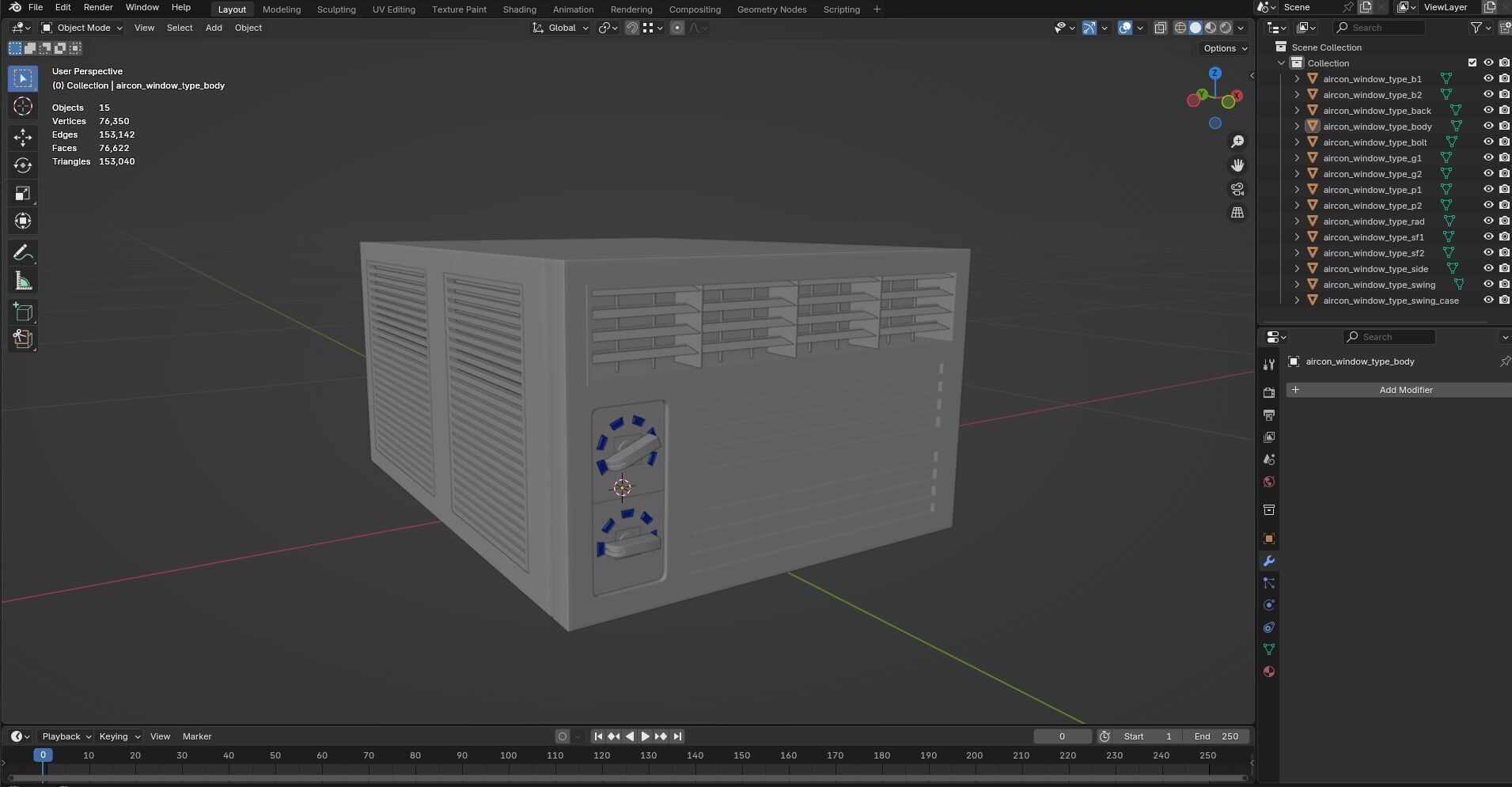 Aircon Window Type CG1 3D model_9