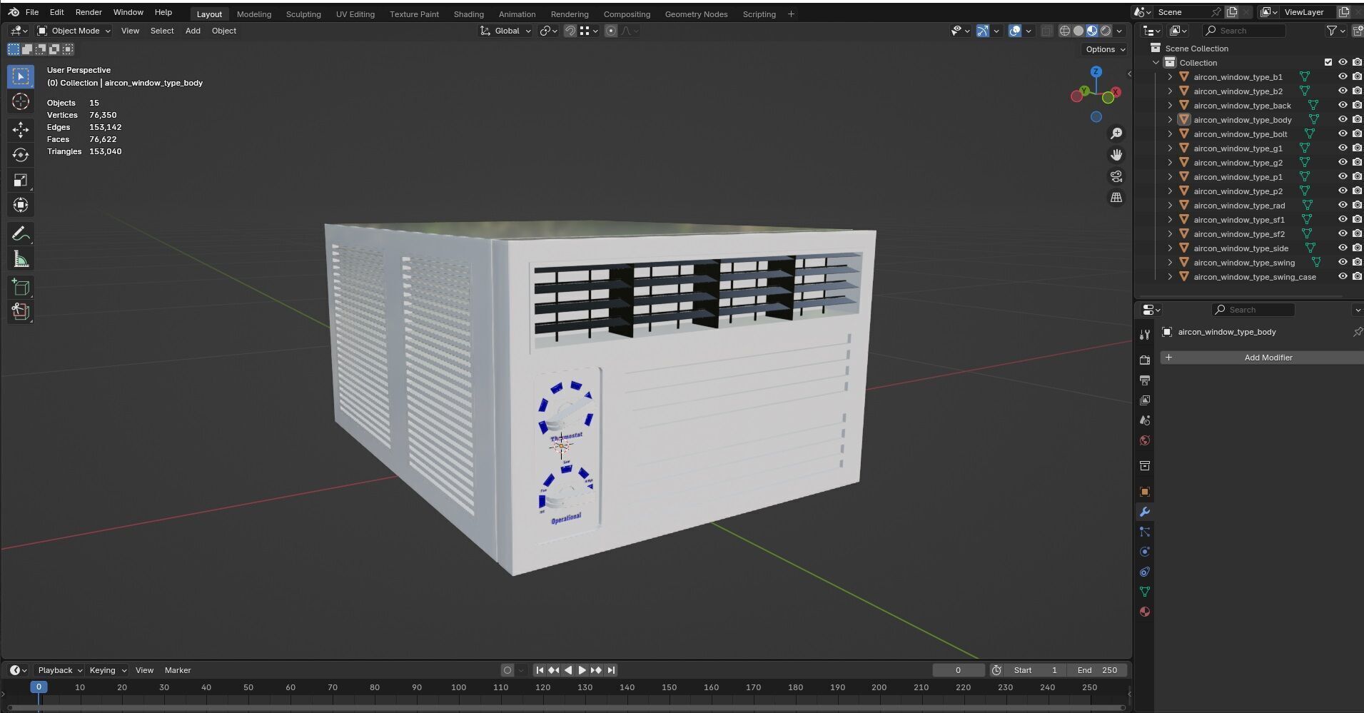 Aircon Window Type CG1 3D model_10