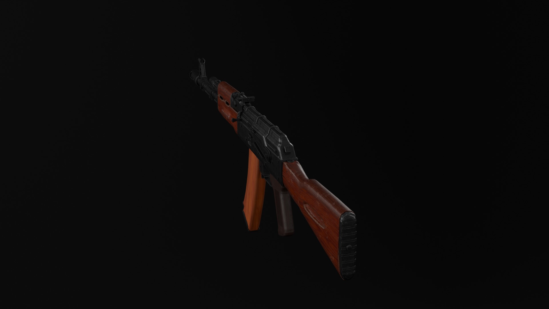 AK-74 assault riffle Low-poly Game ready Free low-poly 3D model_4
