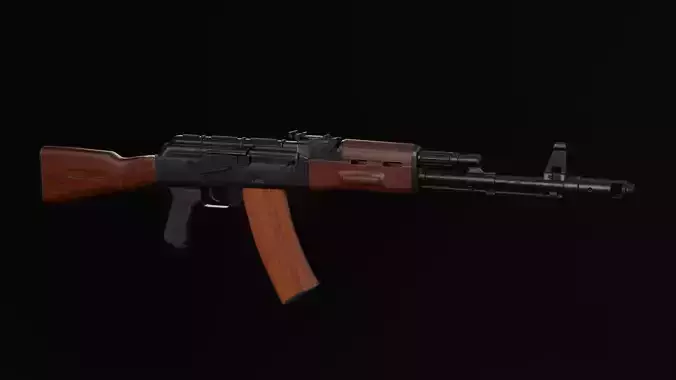 AK-74 assault riffle Low-poly Game ready