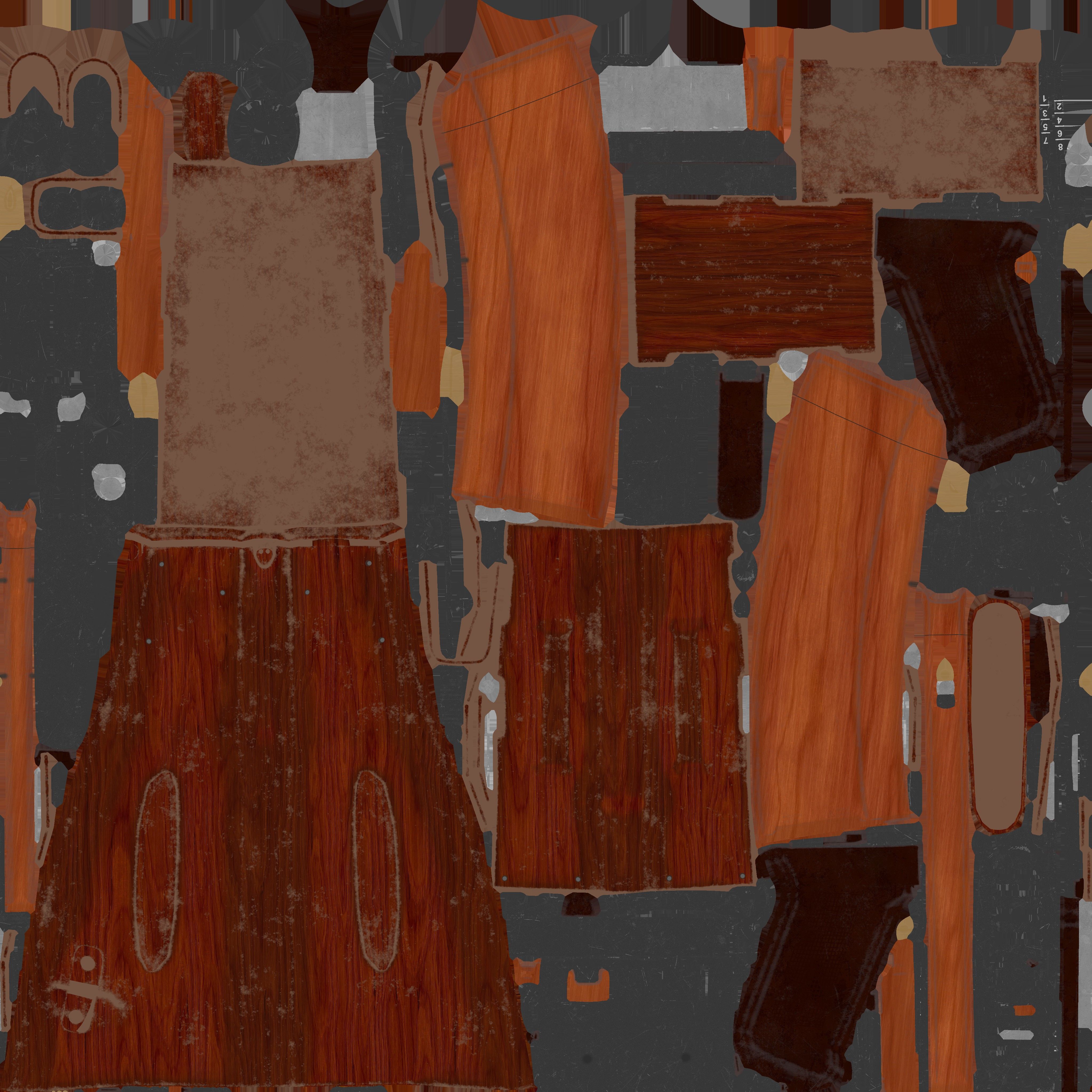 AK-74 assault riffle Low-poly Game ready Free low-poly 3D model_19