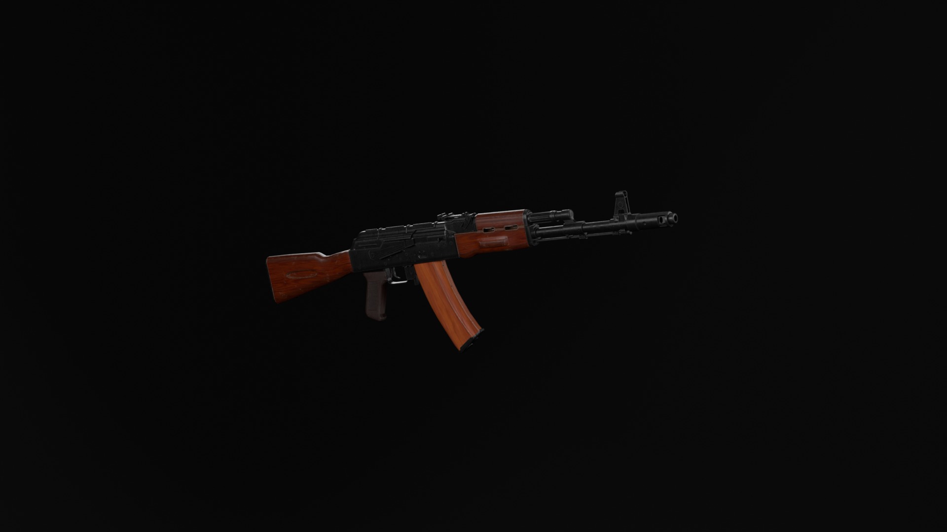 AK-74 assault riffle Low-poly Game ready Free low-poly 3D model_5