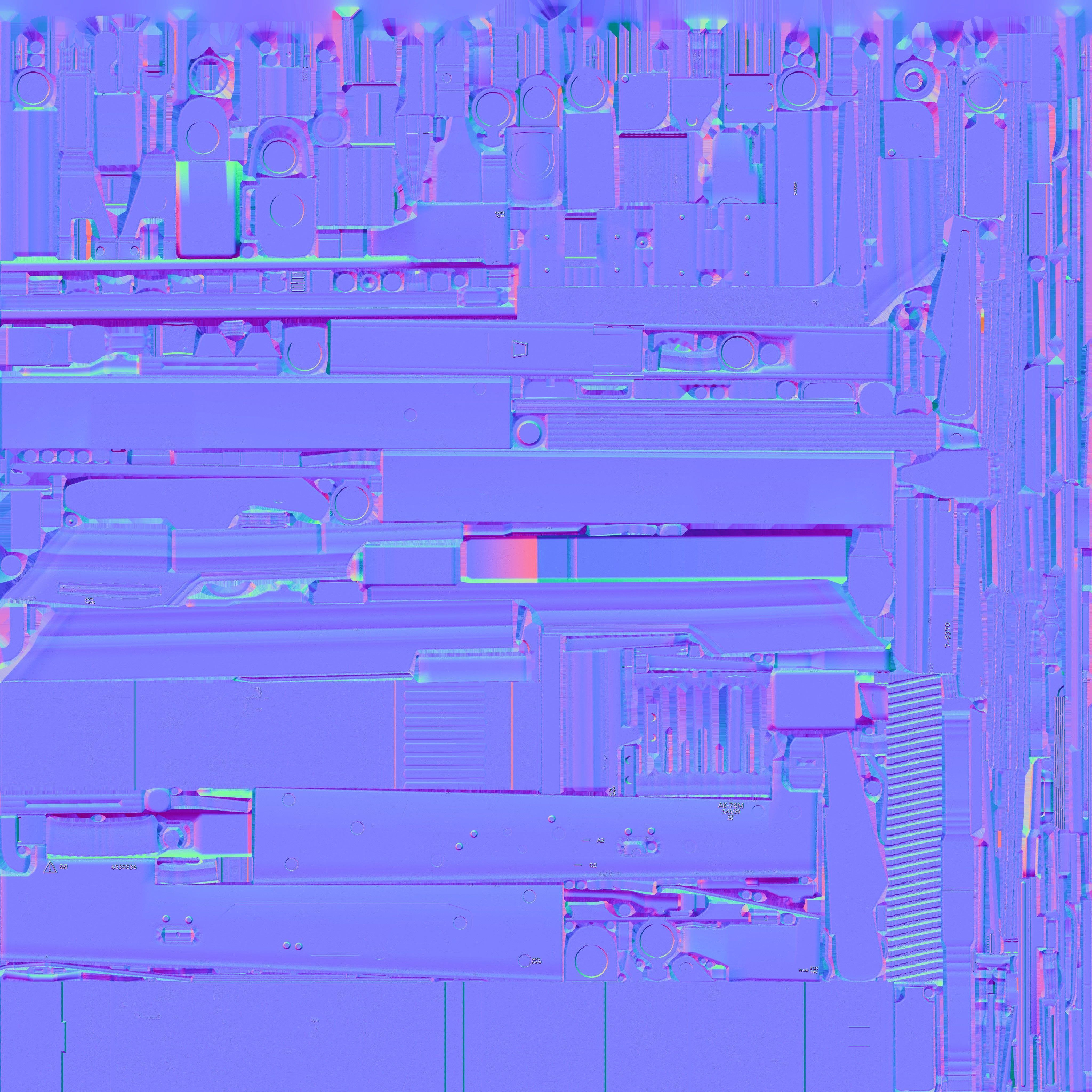 AK-74 assault riffle Low-poly Game ready Free low-poly 3D model_25