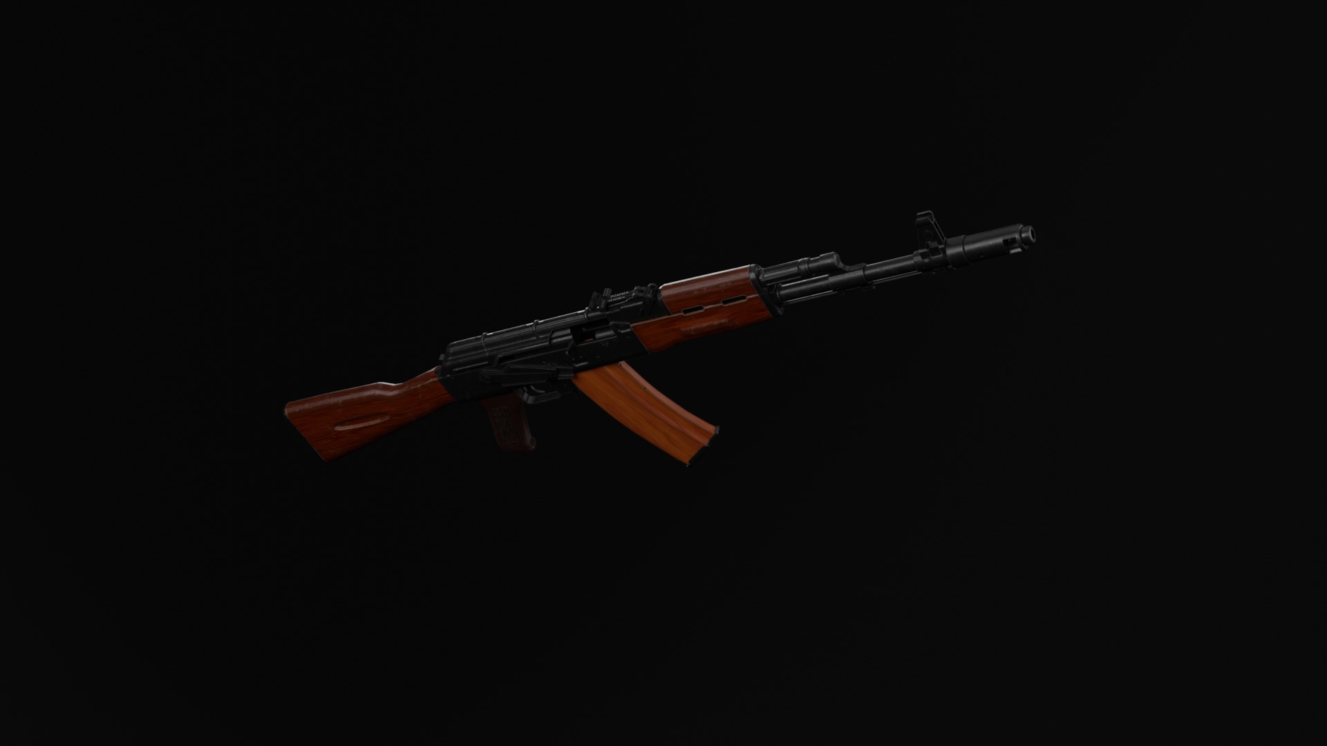 AK-74 assault riffle Low-poly Game ready Free low-poly 3D model_1