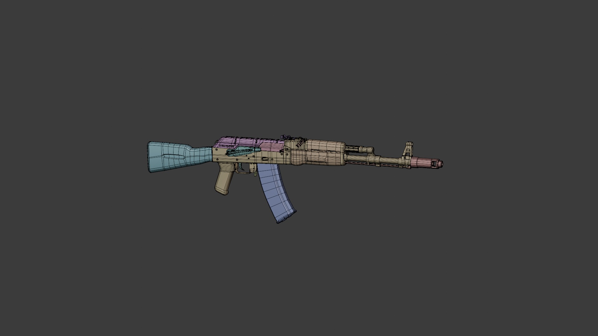 AK-74 assault riffle Low-poly Game ready Free low-poly 3D model_14