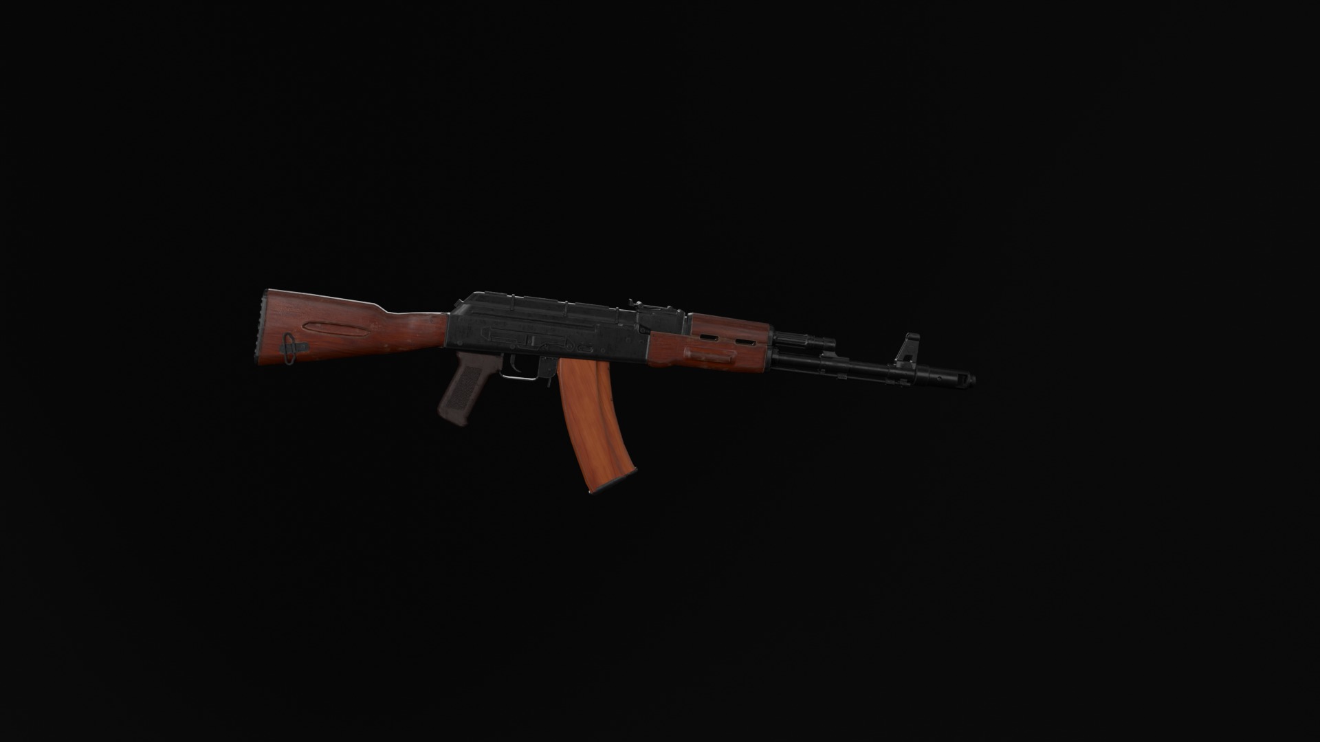 AK-74 assault riffle Low-poly Game ready Free low-poly 3D model_10