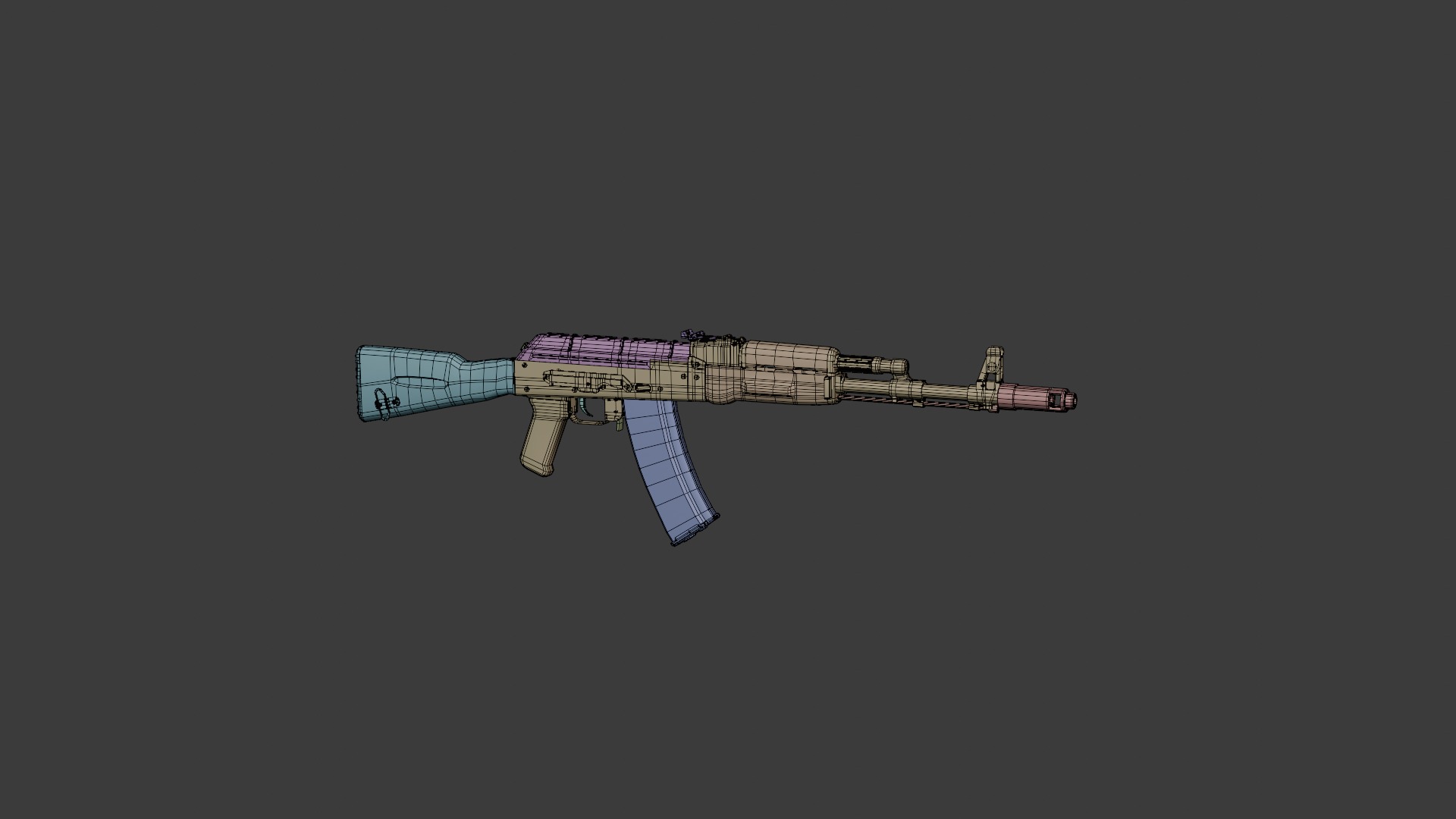 AK-74 assault riffle Low-poly Game ready Free low-poly 3D model_12