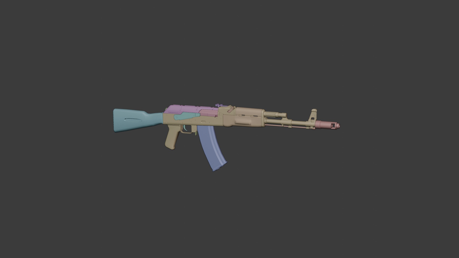 AK-74 assault riffle Low-poly Game ready Free low-poly 3D model_13