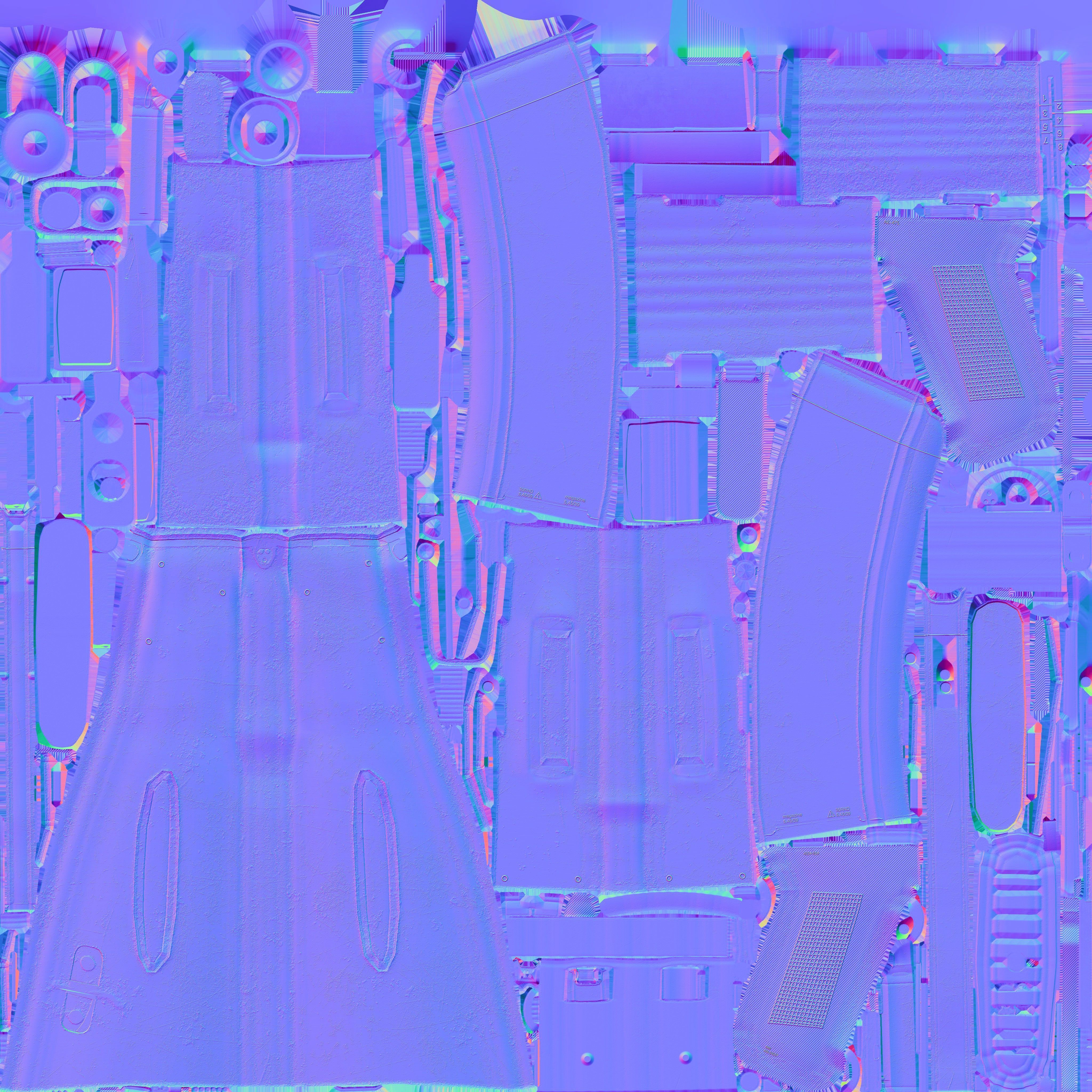 AK-74 assault riffle Low-poly Game ready Free low-poly 3D model_21